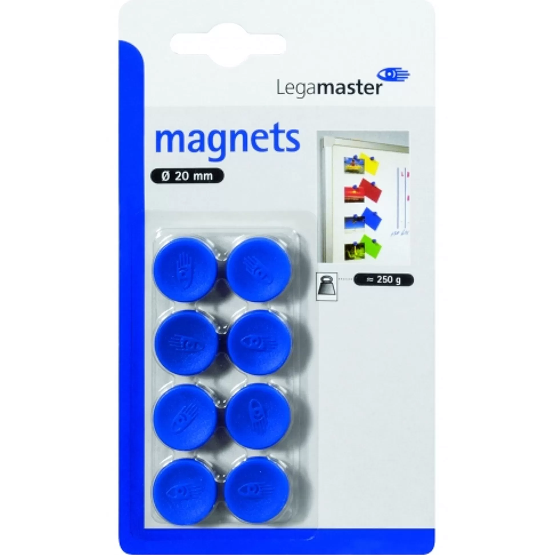 LEGAMASTER Klein Presentatiemateriaal-Magneet Blauw 2Cm 8 Stuks