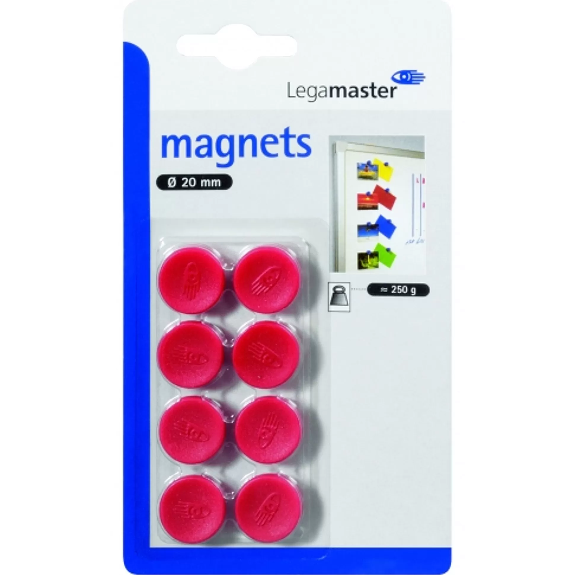 LEGAMASTER Klein Presentatiemateriaal-Magneet Rood 2Cm 8 Stuks