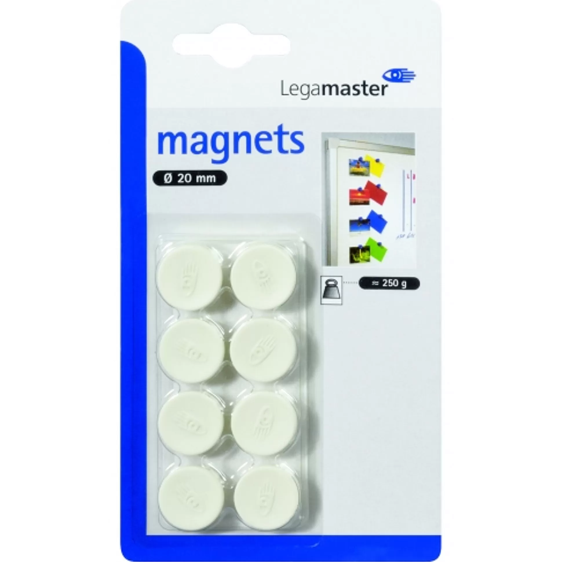 LEGAMASTER Klein Presentatiemateriaal-Magneet Wit 2Cm 8 Stuks