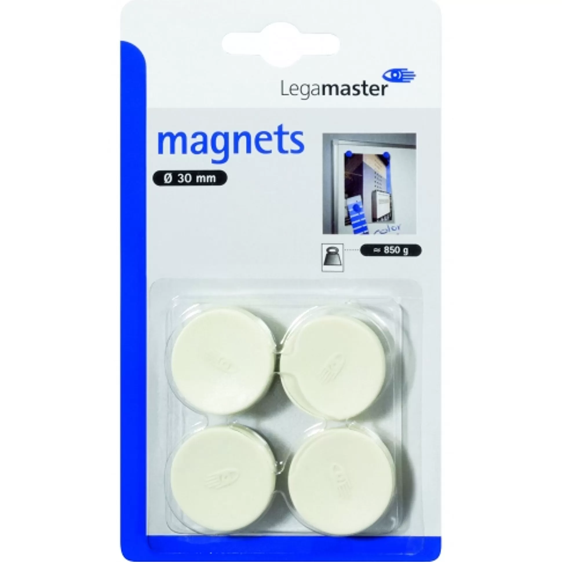 LEGAMASTER Klein Presentatiemateriaal-Magneet Wit 3Cm 4 Stuks