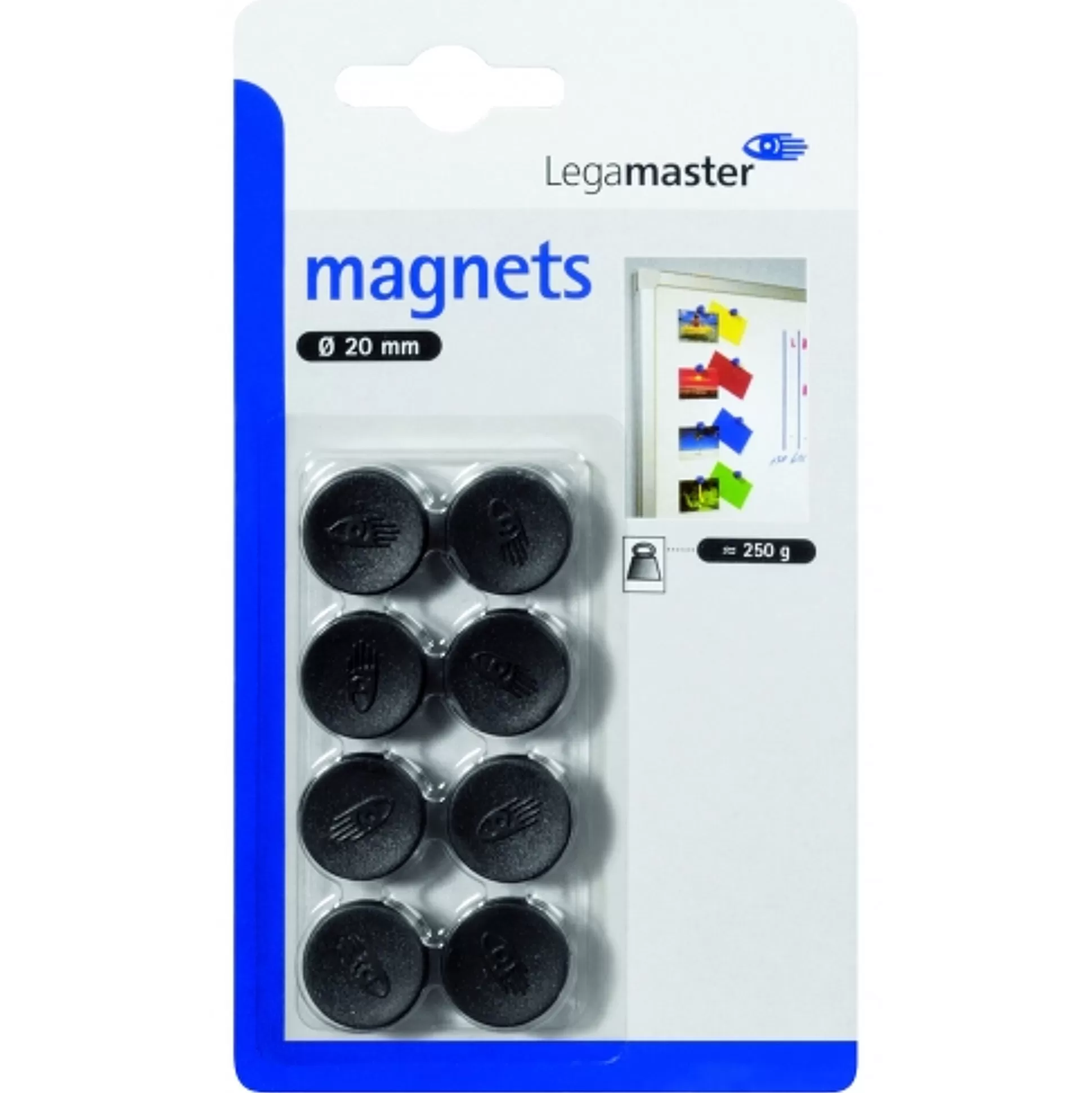 LEGAMASTER Klein Presentatiemateriaal-Magneet Zwart 2Cm 8 Stuks