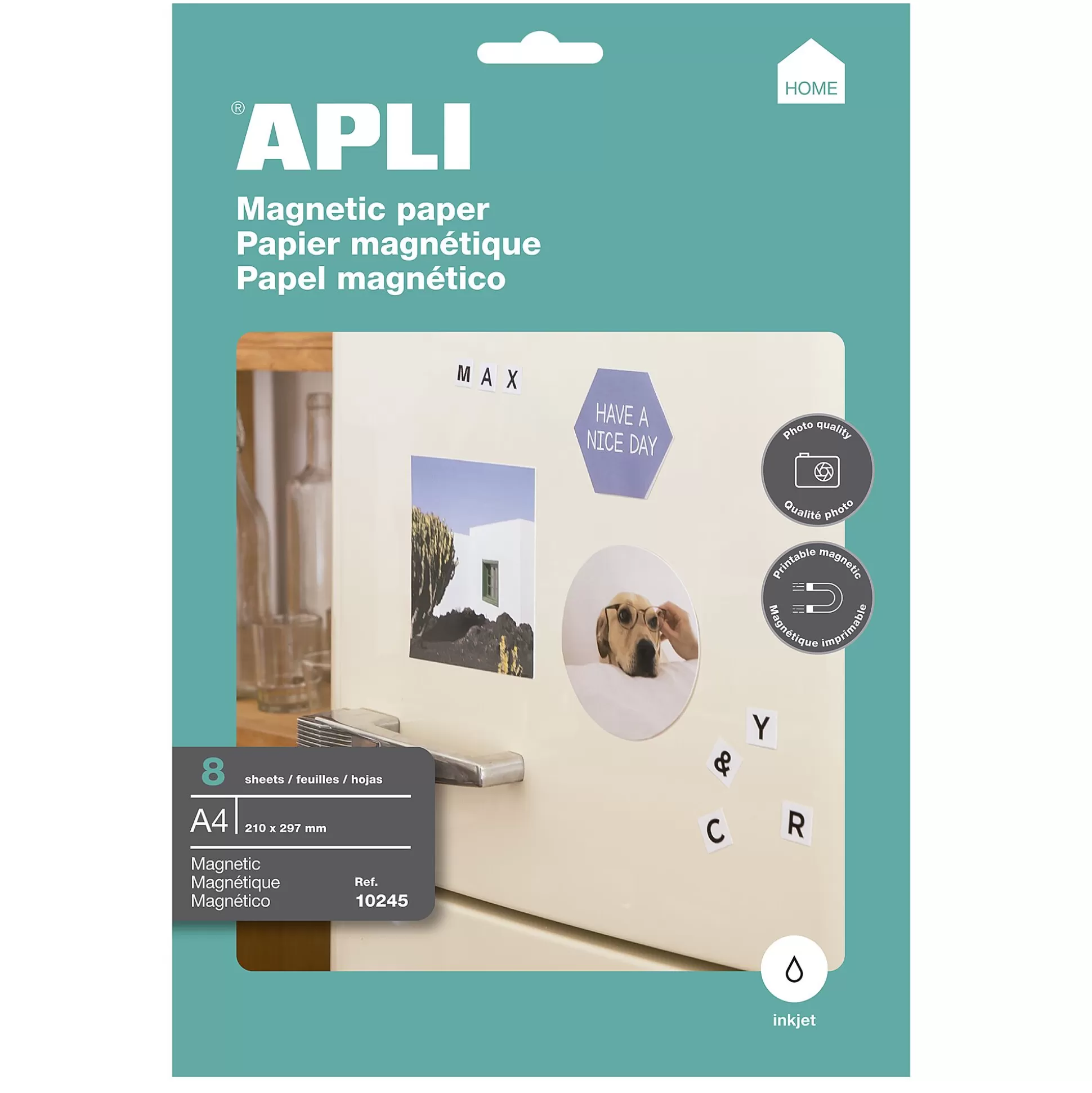 APLI Etiketten & Labels-Magnetisch Papier 640G/M 8 A4-Vellen