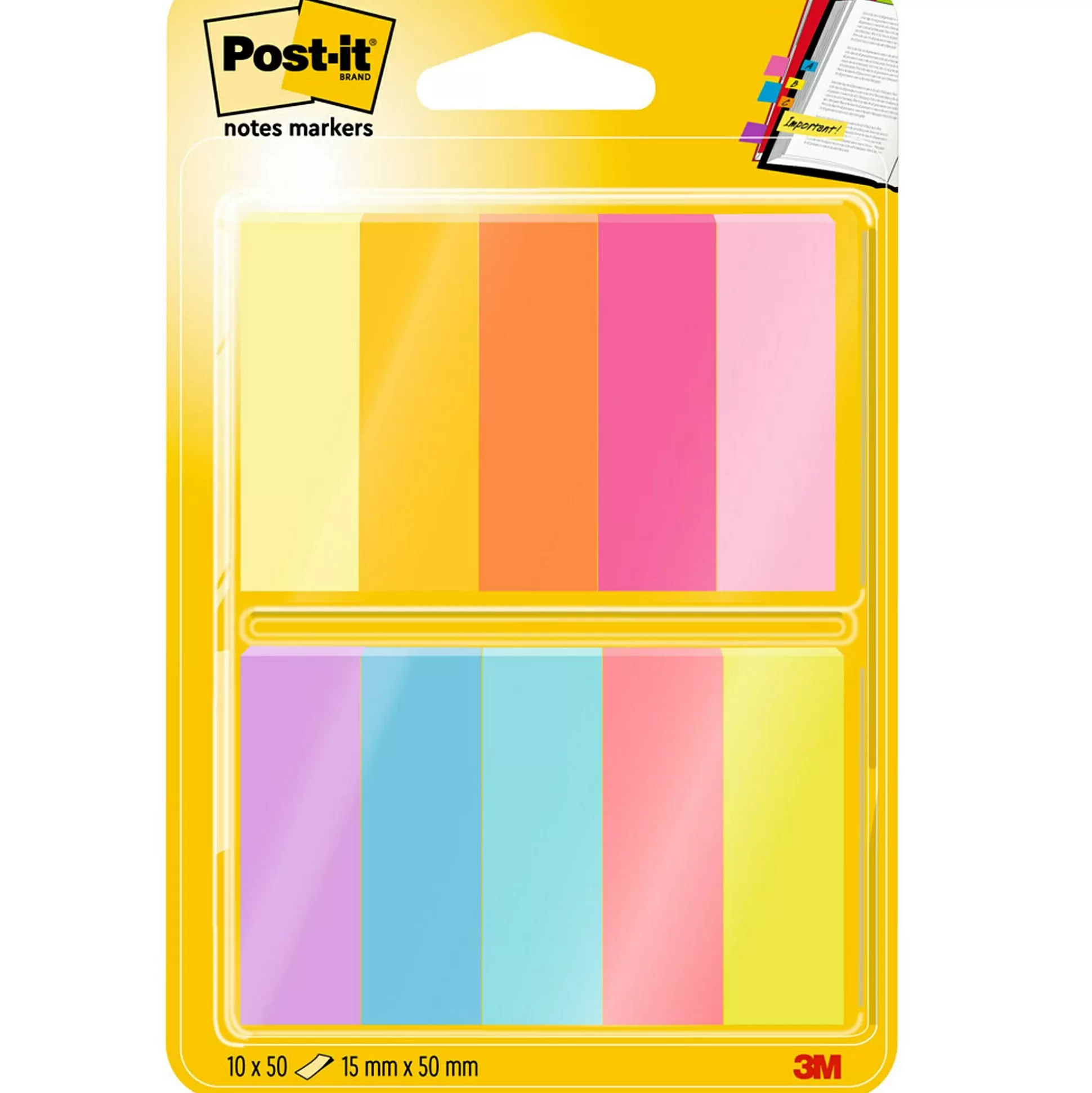 POST-IT Notitieblokken-Markeerstroken 15X50Mm Assortiment 10 X 50 Vellen