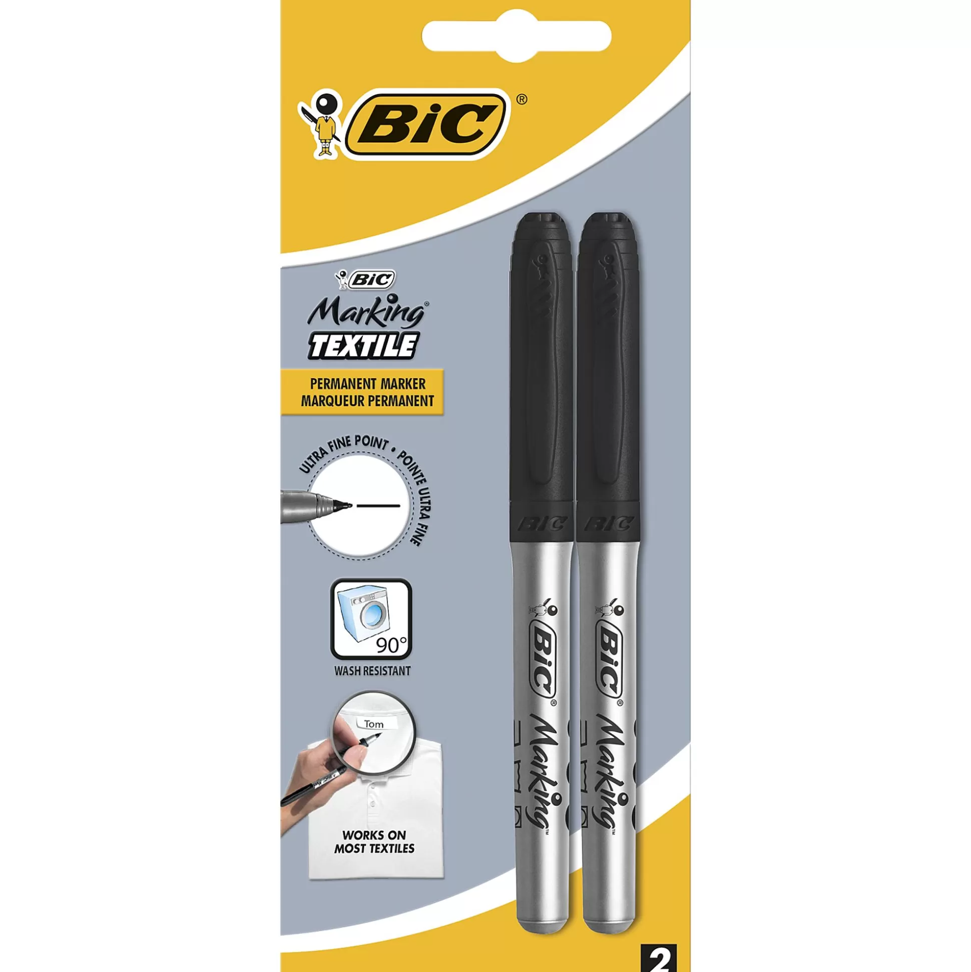 BIC Stiften-Marking Textielstift Zwart 2 Stuks