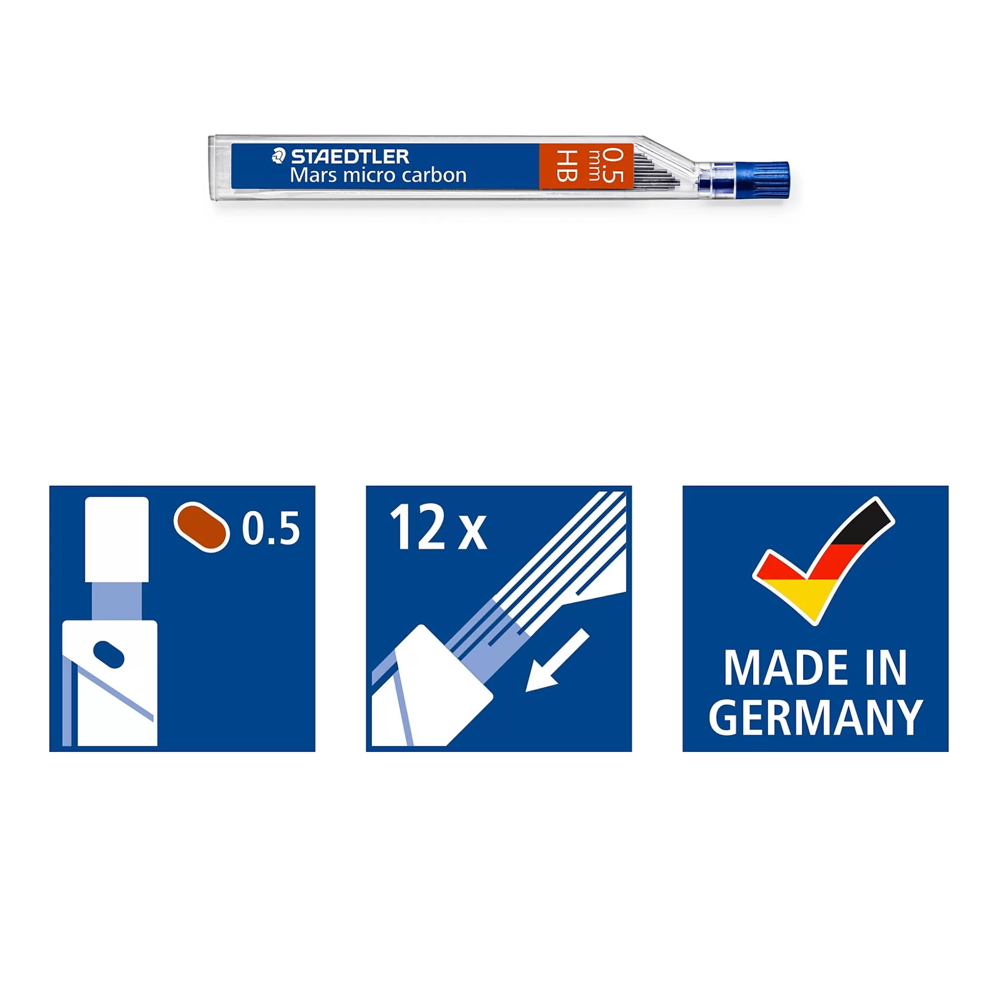 STAEDTLER Potloden & Gommen-Mars Micro Carbon Vulling Vulpotlood 0,5Mm Hb 2X12 Stuks