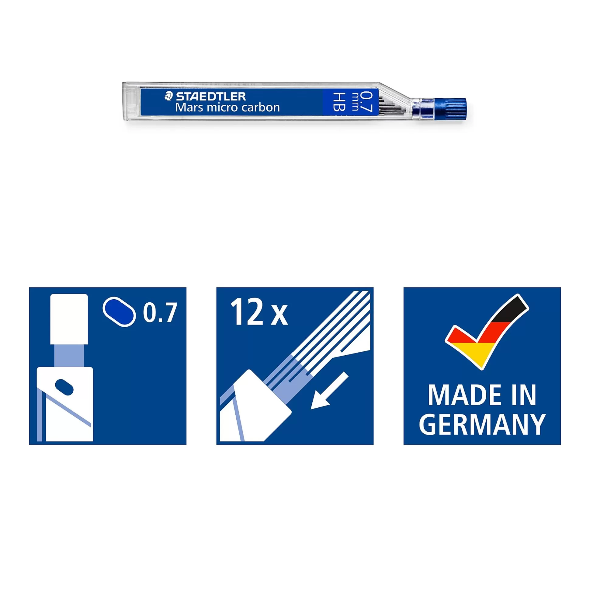 STAEDTLER Potloden & Gommen-Mars Micro Carbon Vulling Vulpotlood 0,7Mm Hb 2X12 Stuks