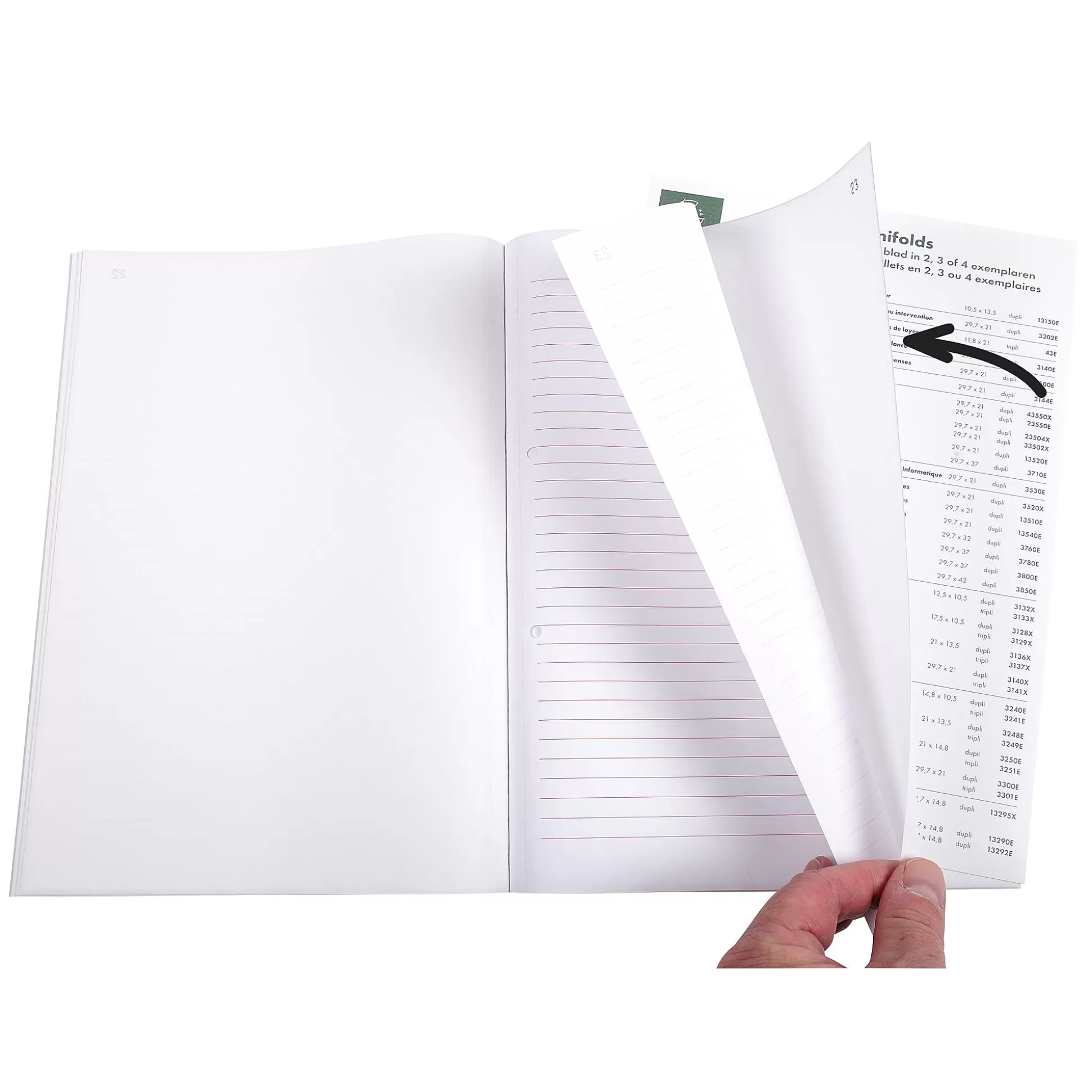 EXACOMPTA Speciaal Papier & Schrijfboeken-Orderbook Gelijnd 21X10,5Cm 50 Bladen Doorschrijfpapier Dupli Ref.3136X