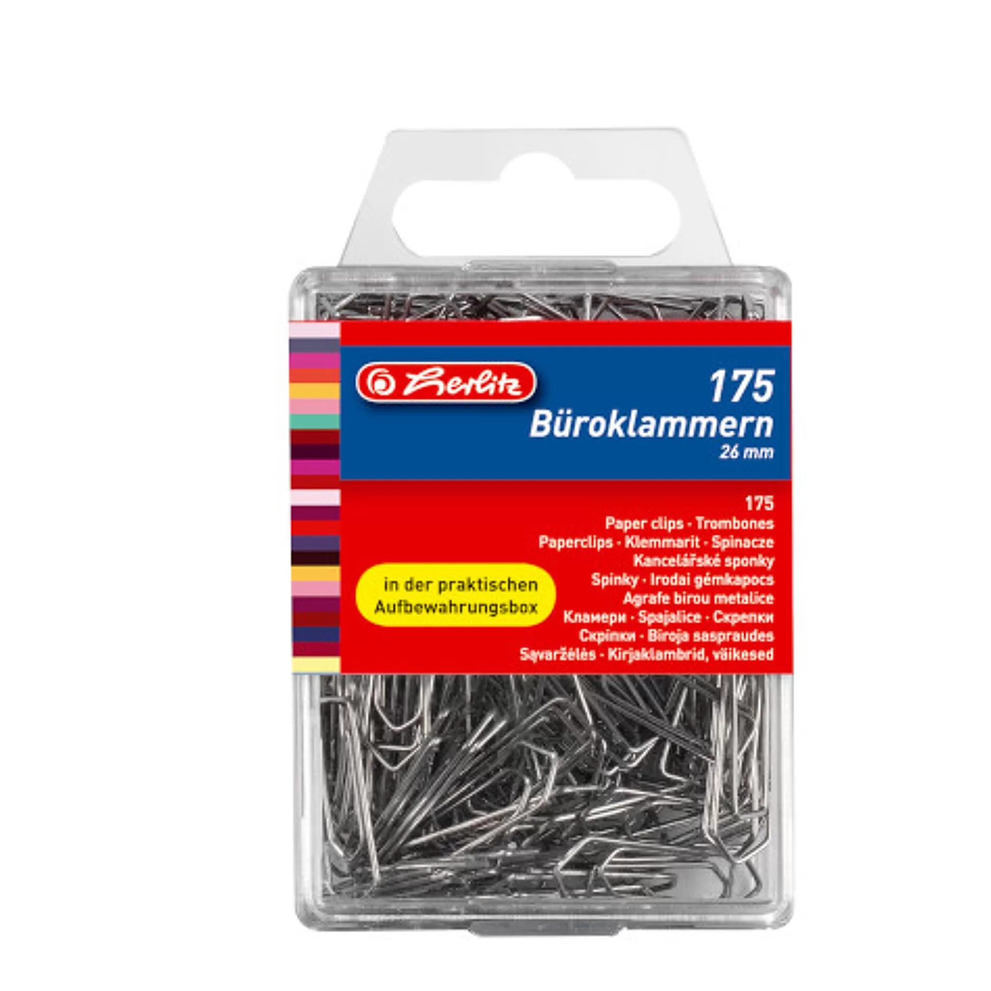 HERLITZ Perforeren, Nieten & Klemmen-Paperclips Zilverkleurig 2,6Cm 175 Stuks