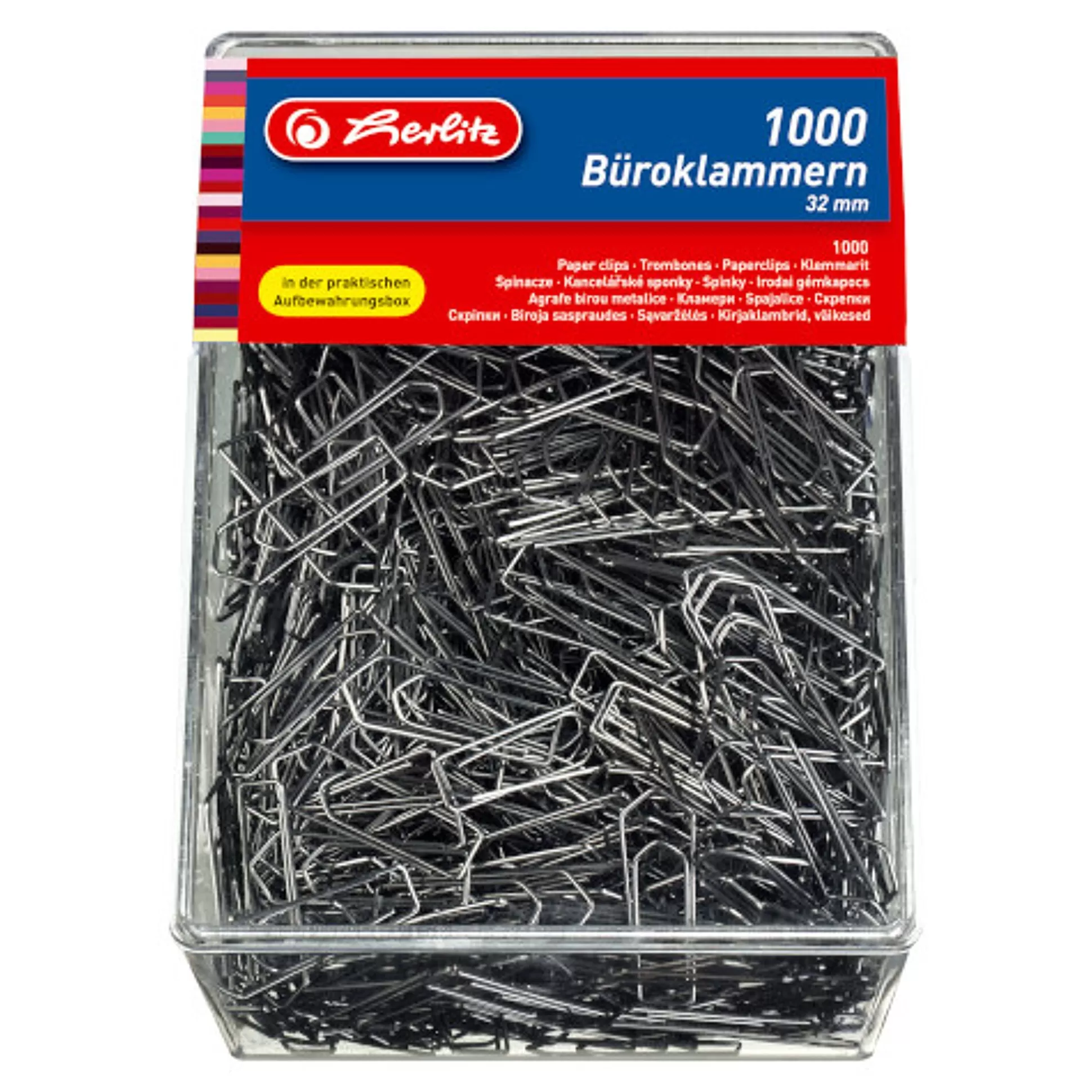 HERLITZ Perforeren, Nieten & Klemmen-Paperclips Zilverkleurig 3,2Cm 1000 Stuks