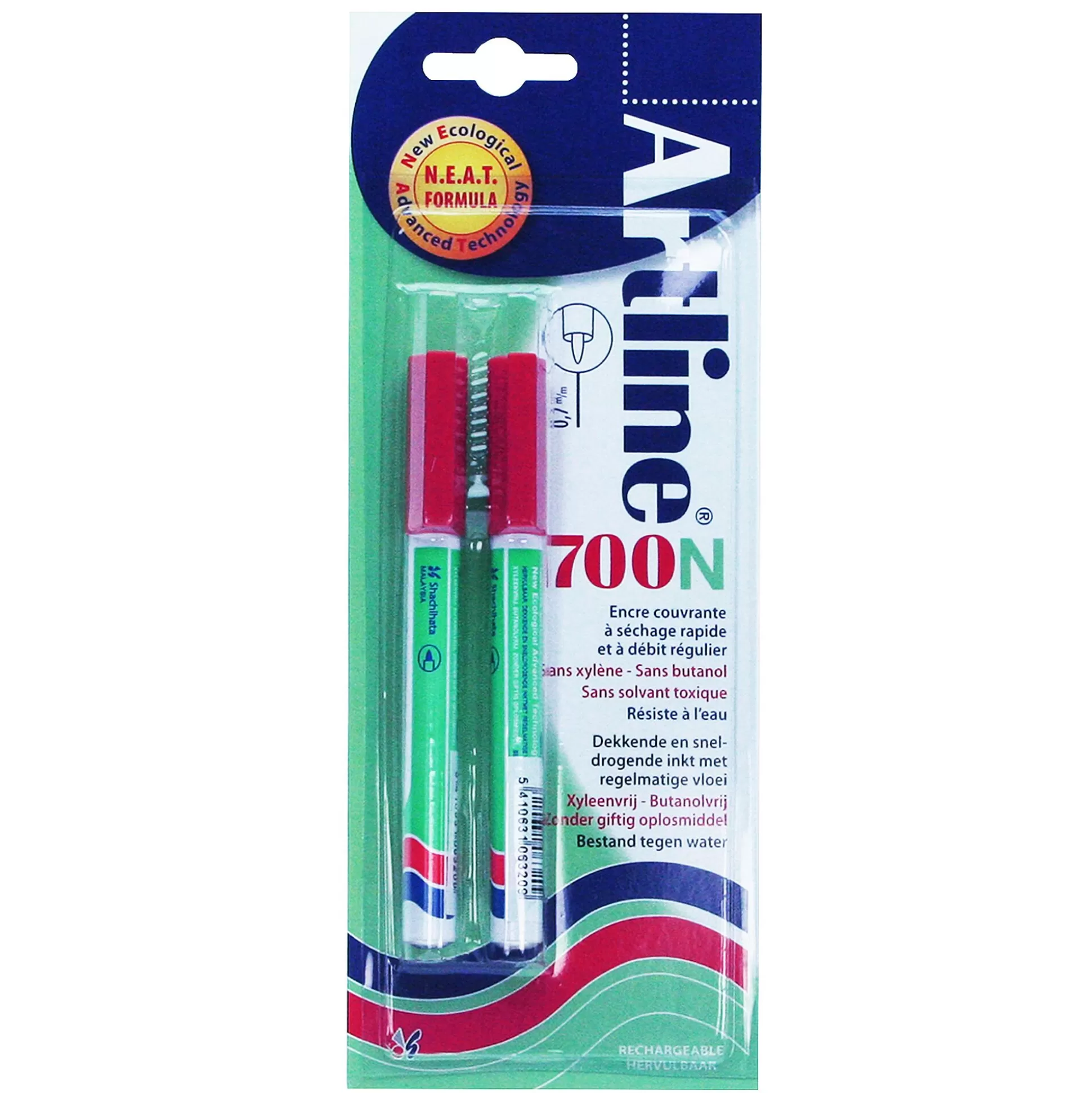 ARTLINE Stiften-Permanentmarker 700 Rood Ronde Punt 0,7Mm 2 Stuks