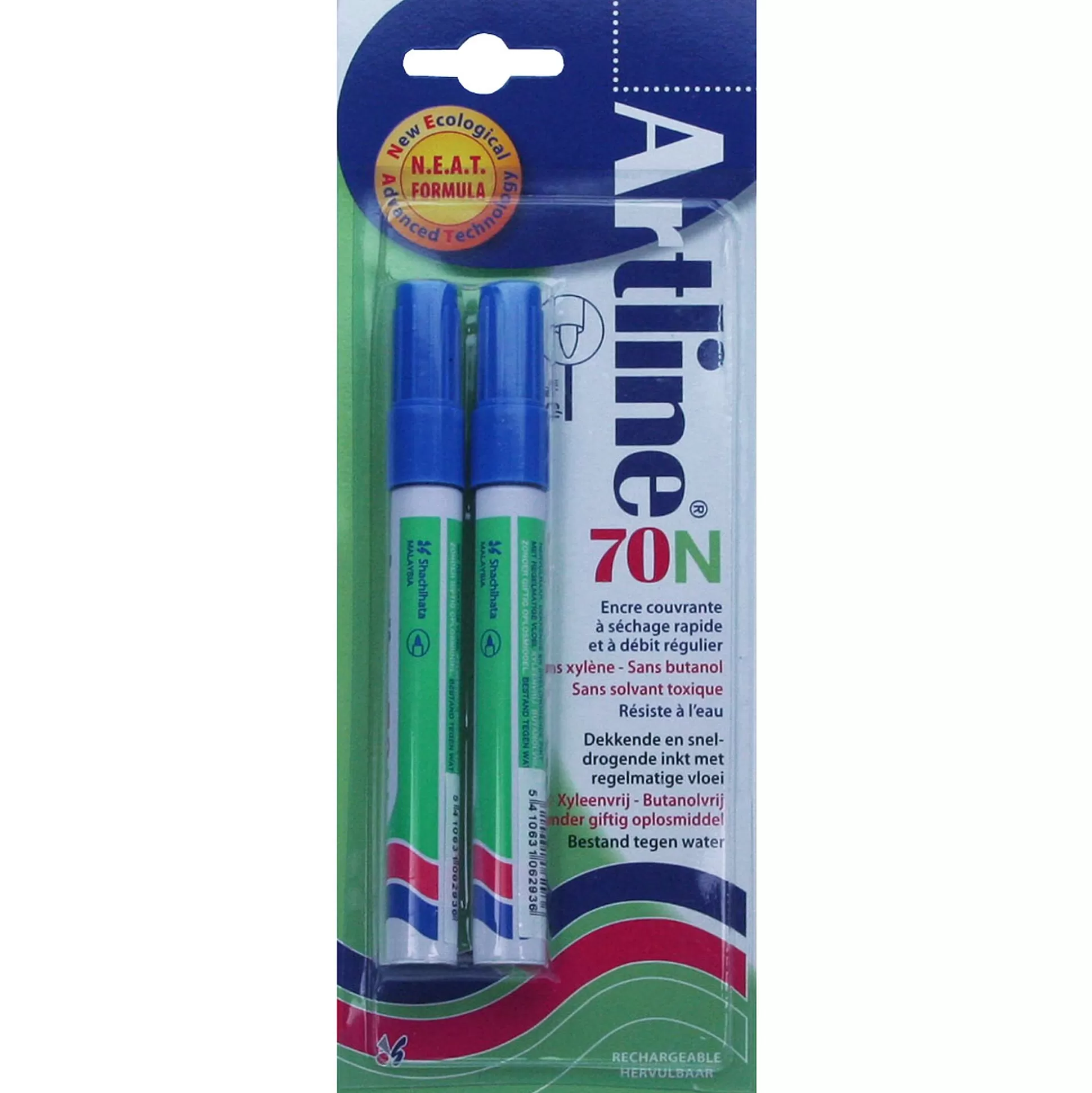ARTLINE Stiften-Permanentmarker 70 Blauw Ronde Punt 1,5Mm 2 Stuks