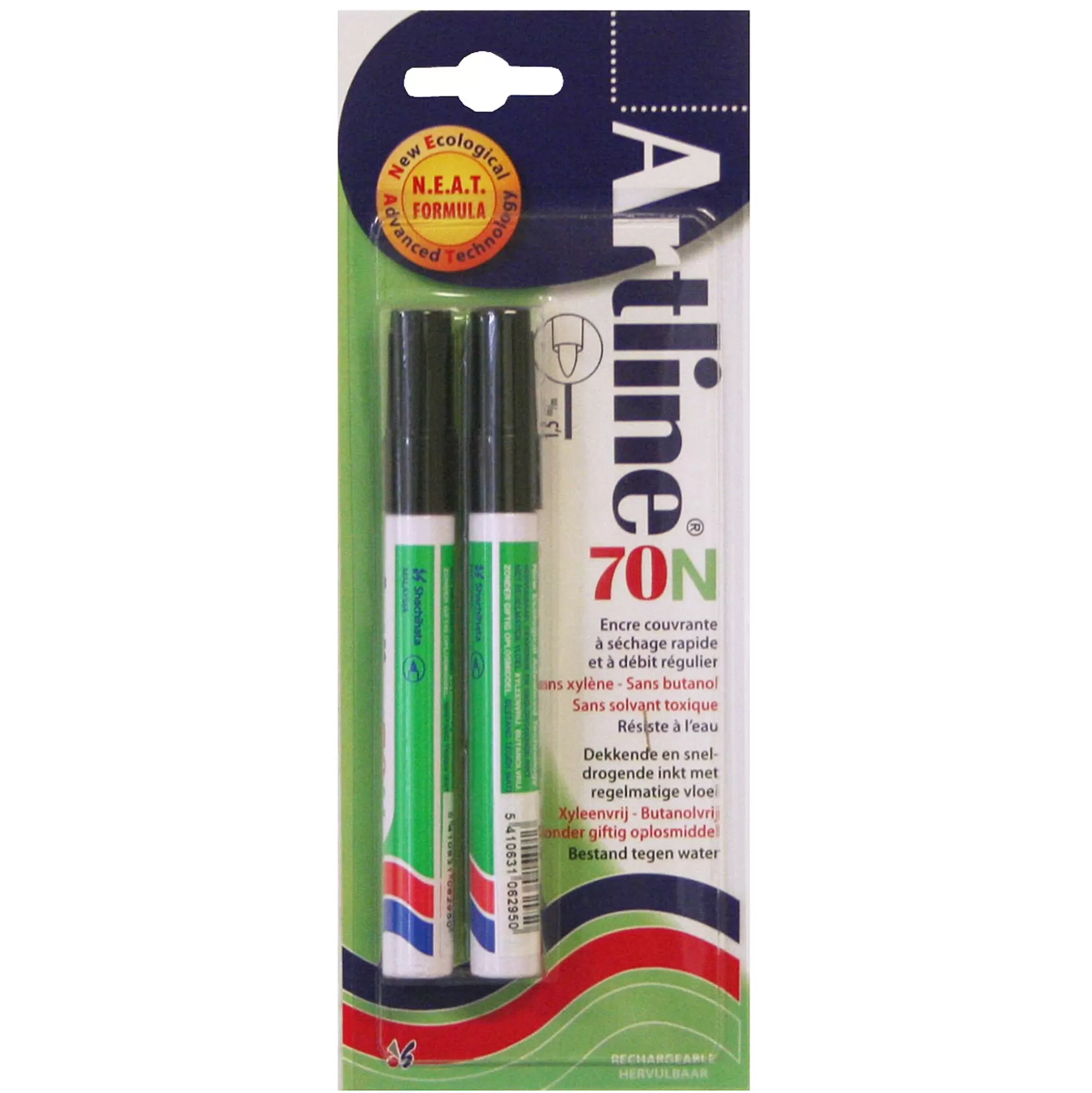 ARTLINE Stiften-Permanentmarker 70 Zwart Ronde Punt 1,5Mm 2 Stuks