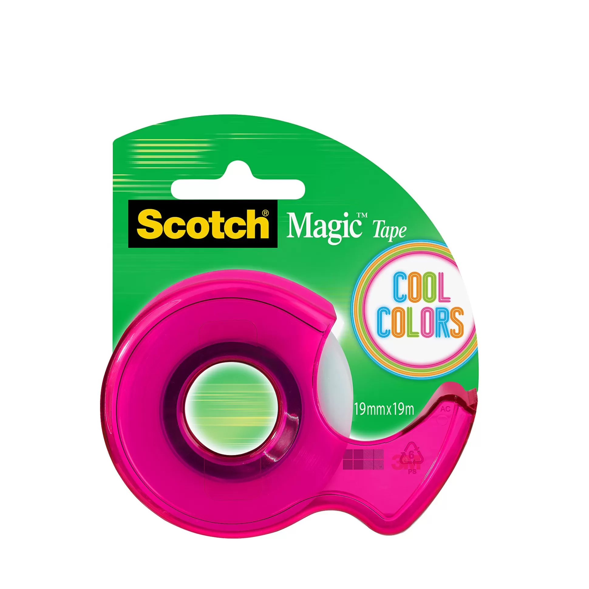 SCOTCH Lijmen & Plakken-Plakbandhouder Cool Colors Maxi + 1 Rol Magic Tape 19Mm X 19M