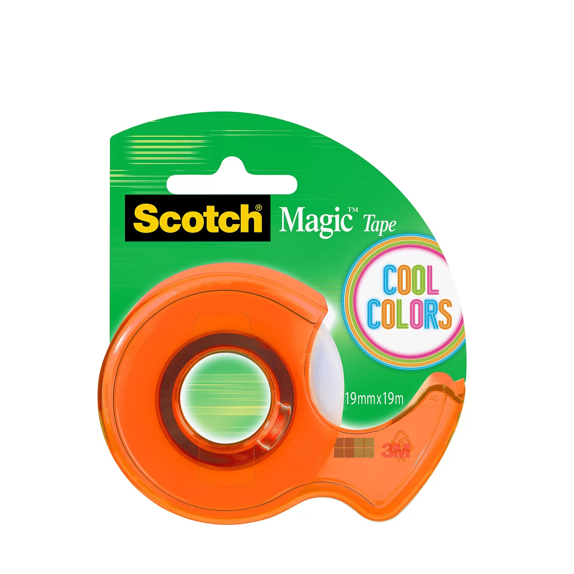 SCOTCH Lijmen & Plakken-Plakbandhouder Cool Colors Maxi + 1 Rol Magic Tape 19Mm X 19M