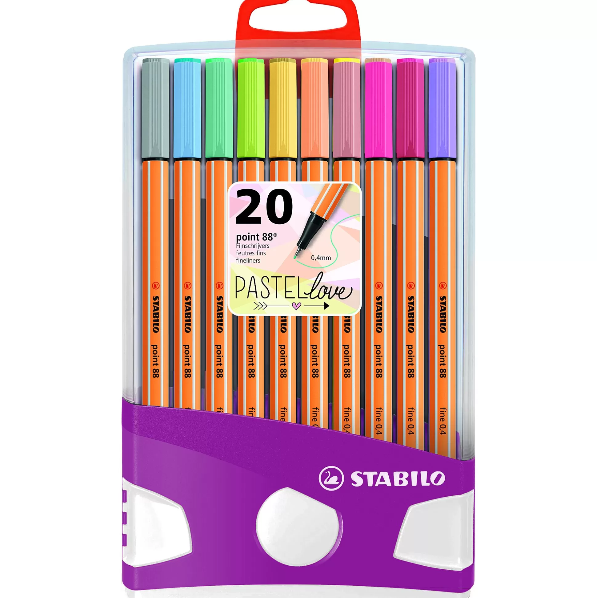 STABILO Stiften-Point 88 Fineliner Wallet Pastel 20 Stuks