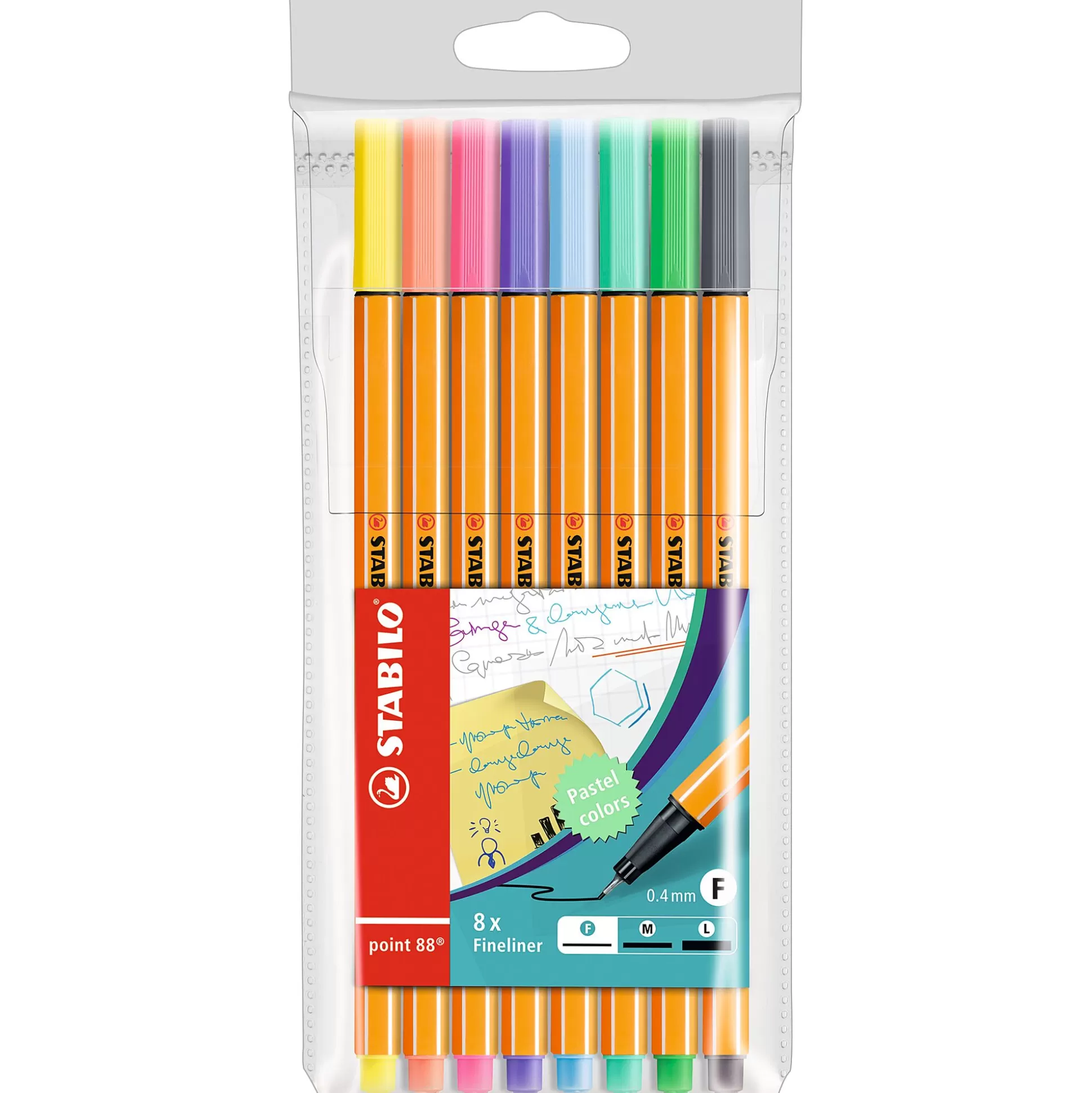 STABILO Stiften-Point 88 Fineliner Wallet Pastel 8 Stuks