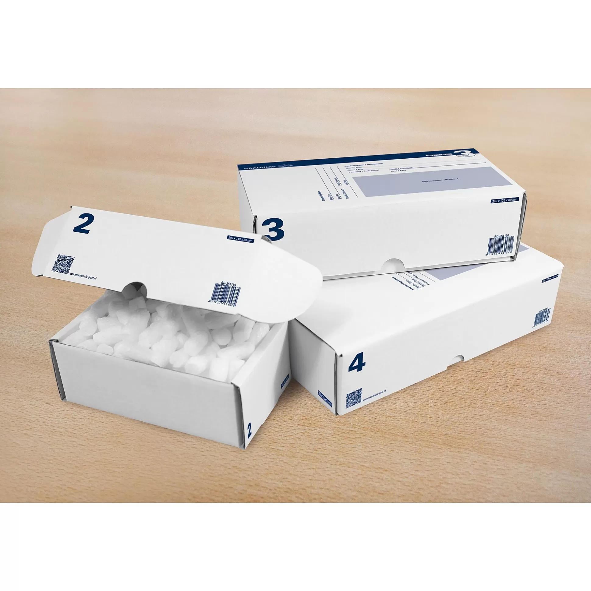 RAADHUIS Enveloppen & Postzegels-Postpakketdoos 30,5X21,5X11Cm Wit Bedrukt 5 Stuks