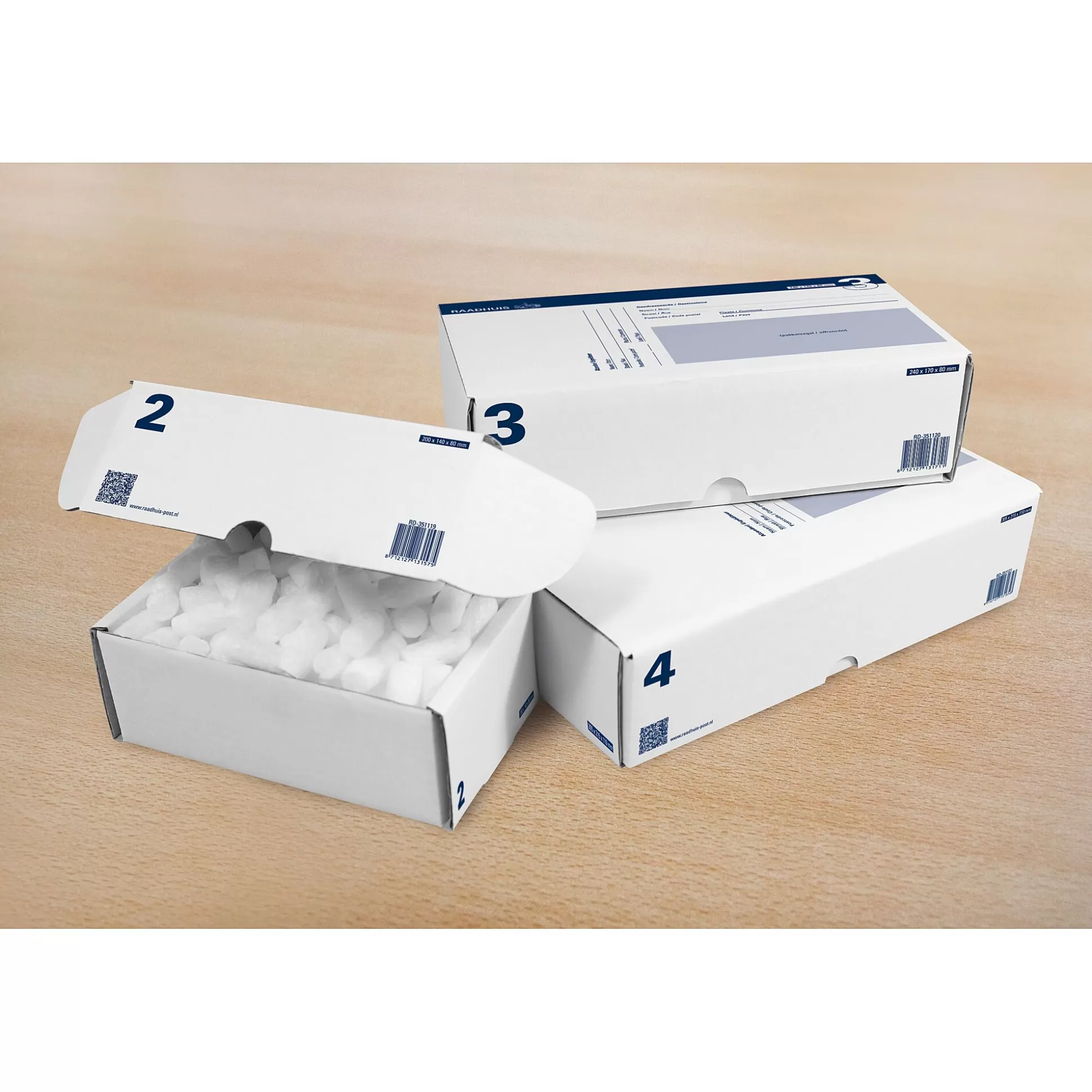 RAADHUIS Enveloppen & Postzegels-Postpakketdoos 43X30X9Cm Wit Bedrukt 5 Stuks