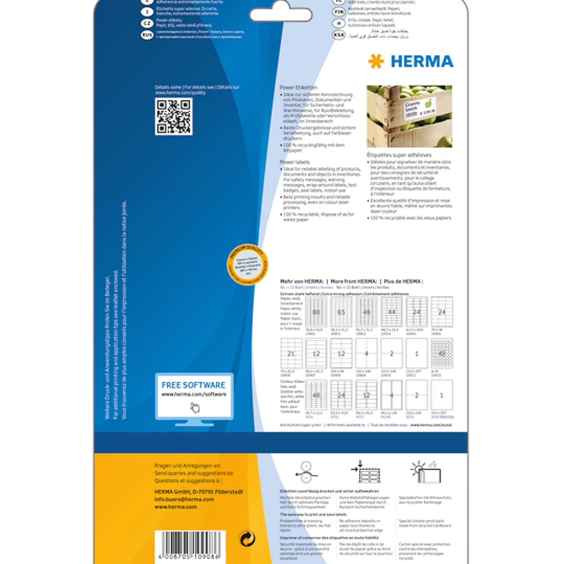 HERMA Etiketten & Labels-Power-Etiketten 105X48Mm 25 A4-Vellen 300 Stuks