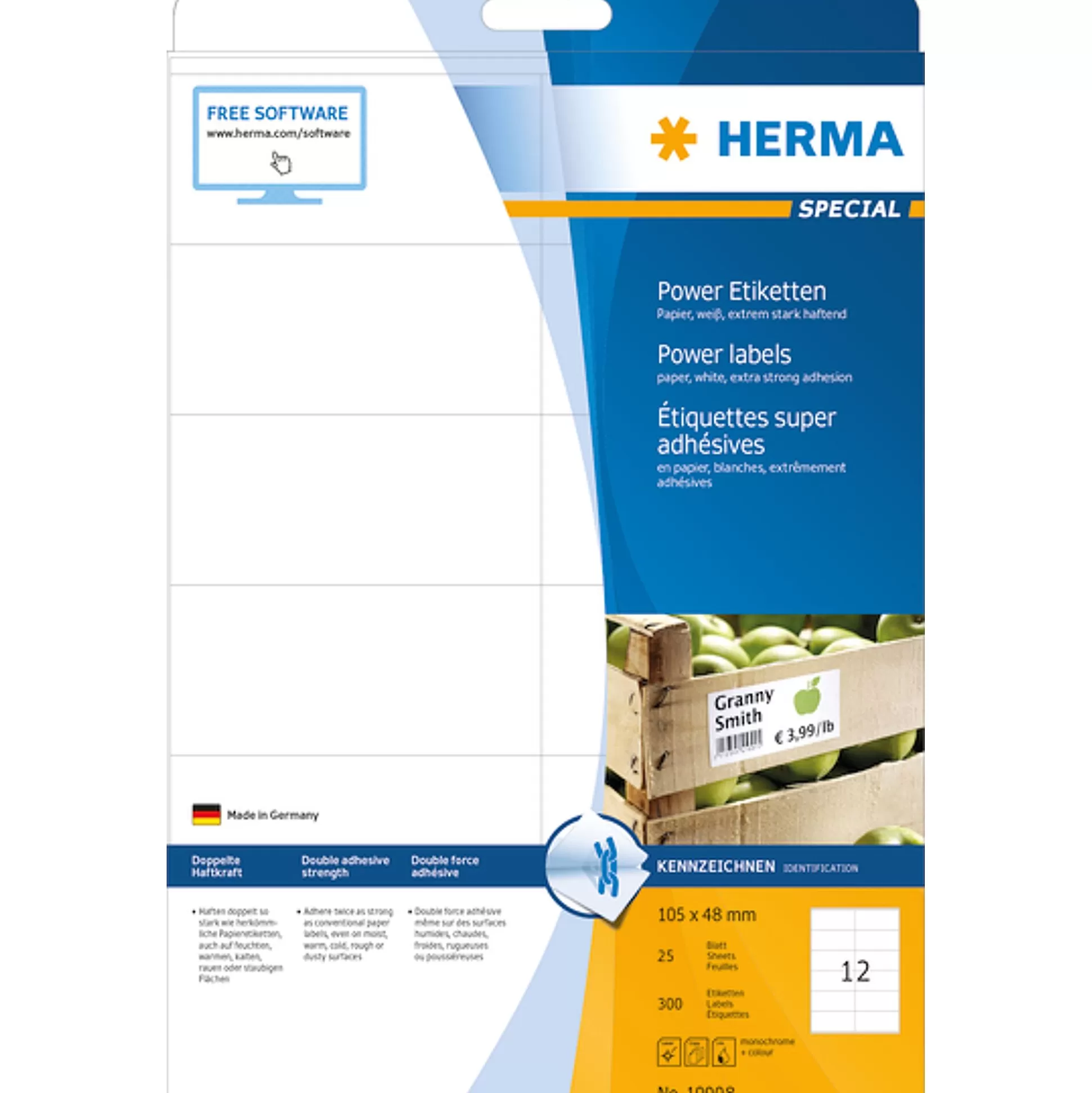 HERMA Etiketten & Labels-Power-Etiketten 105X48Mm 25 A4-Vellen 300 Stuks