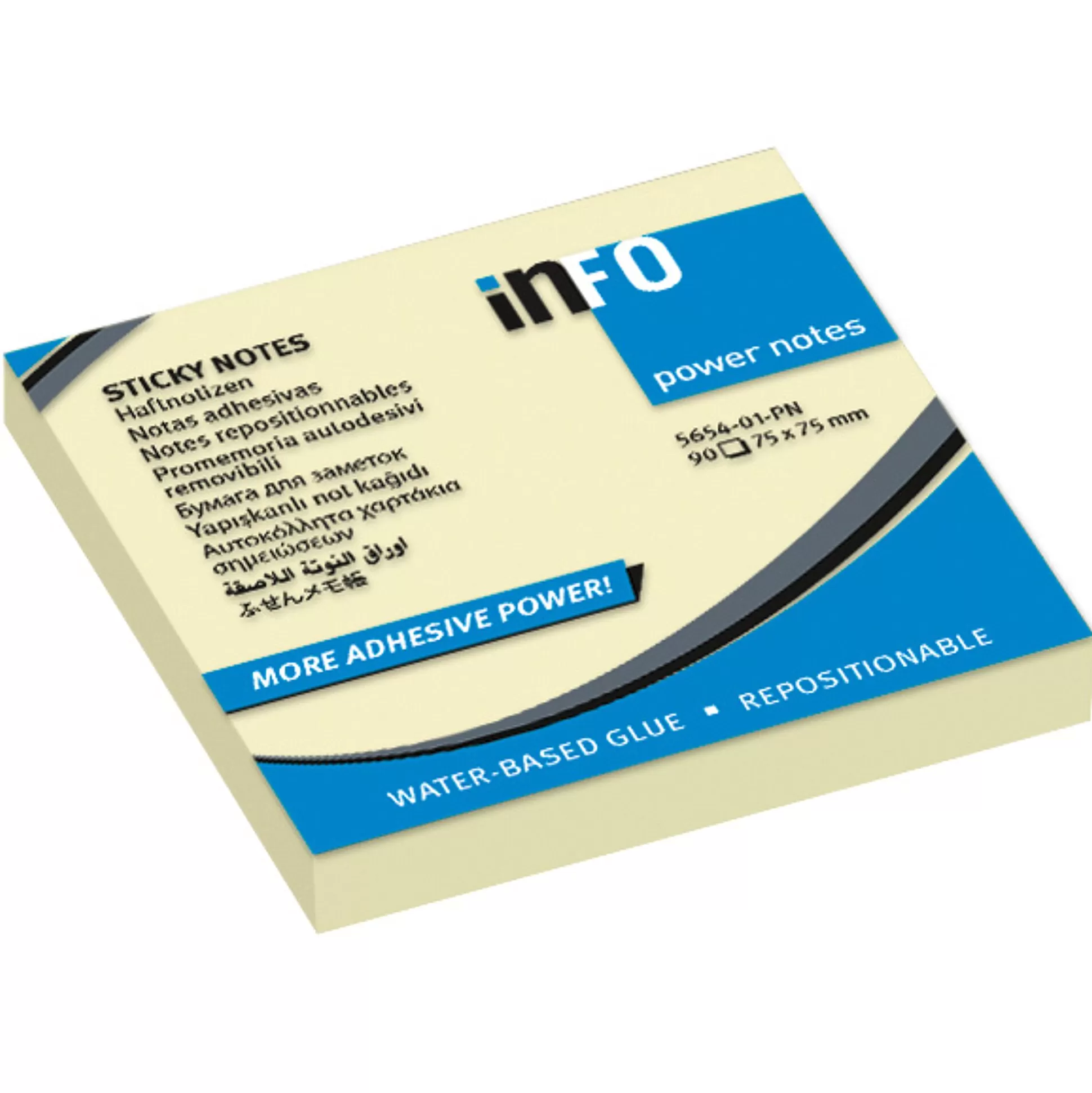 INFONOTE Notitieblokken-Powernotes 7,5X7,5Cm Geel 100 Vellen