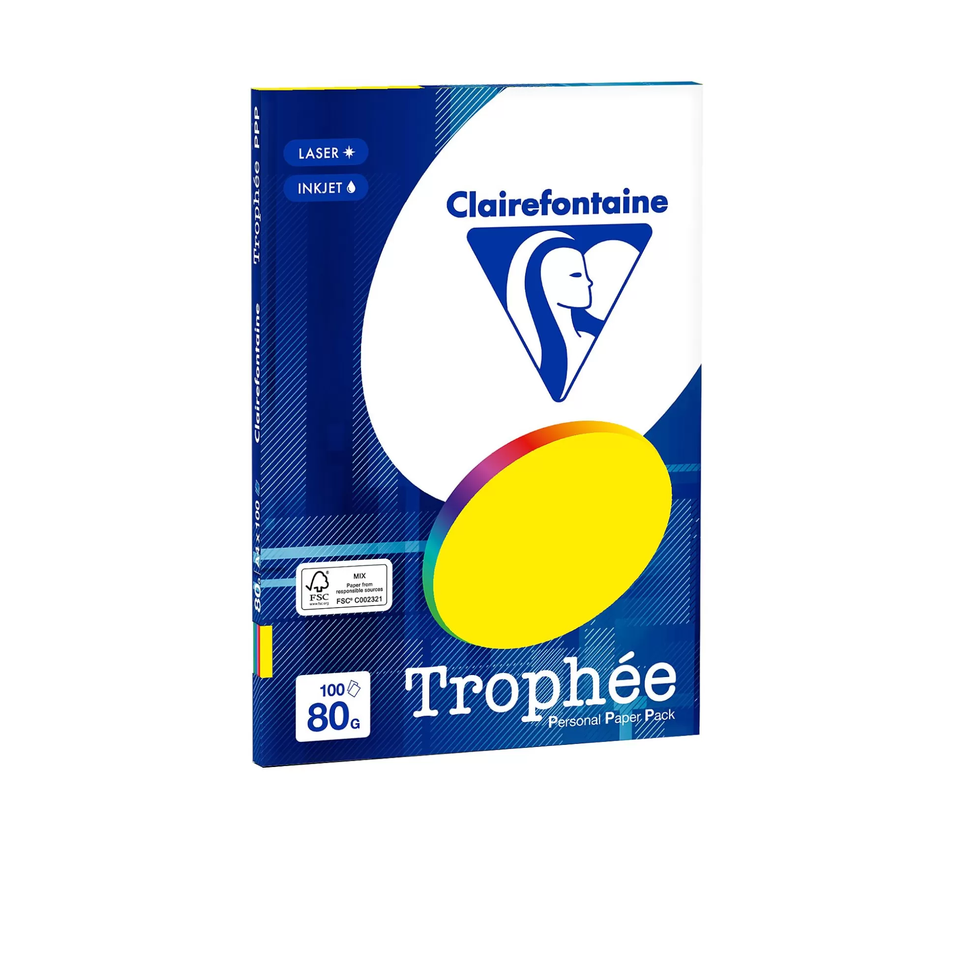 CLAIREFONTAINE Printpapier-Printpapier Assortiment 80G/M Intens A4 Troph E 100 Vellen