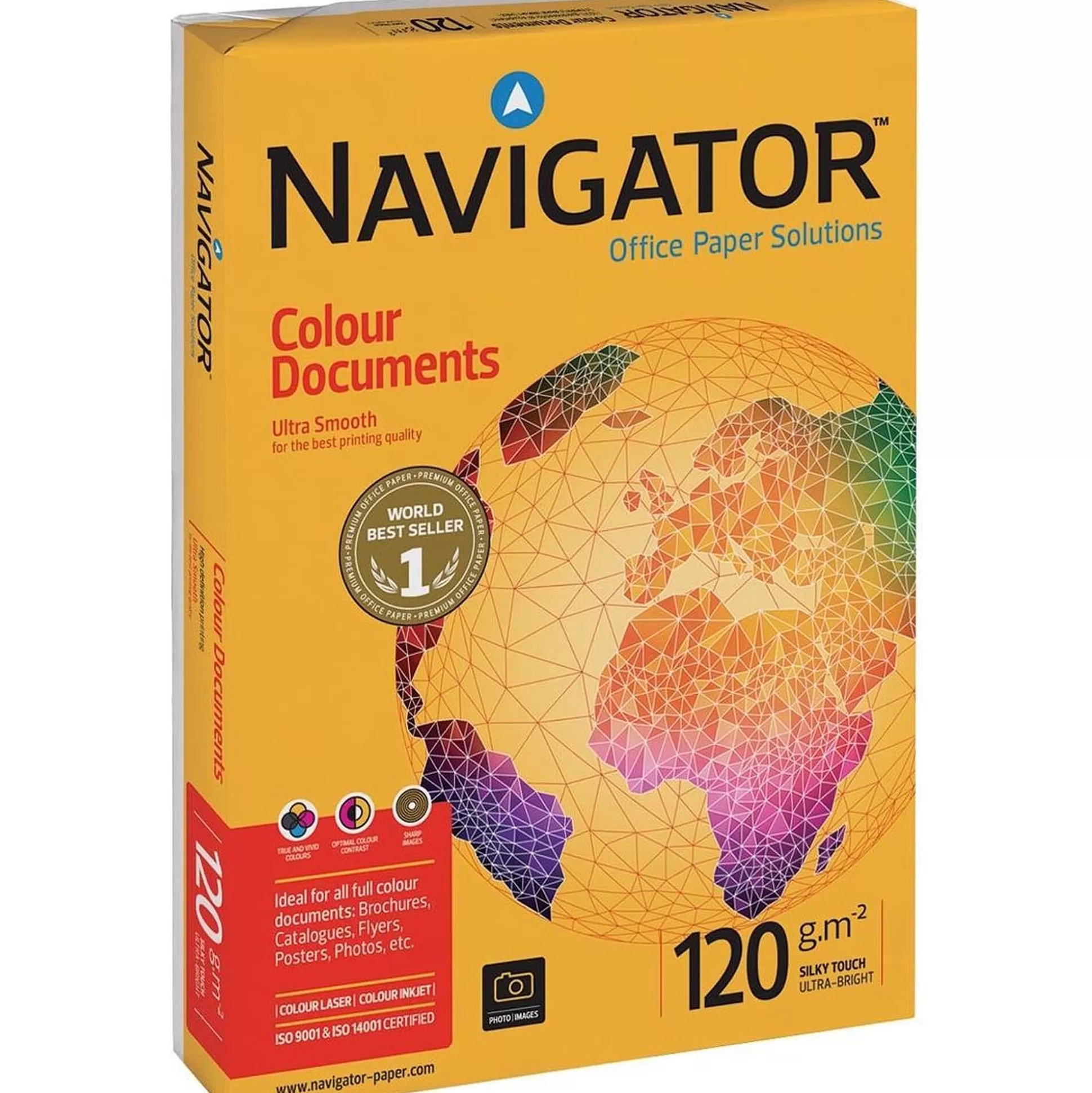 NAVIGATO Printpapier-Printpapier Colour Documents Wit 120G/M A4 250 Vellen