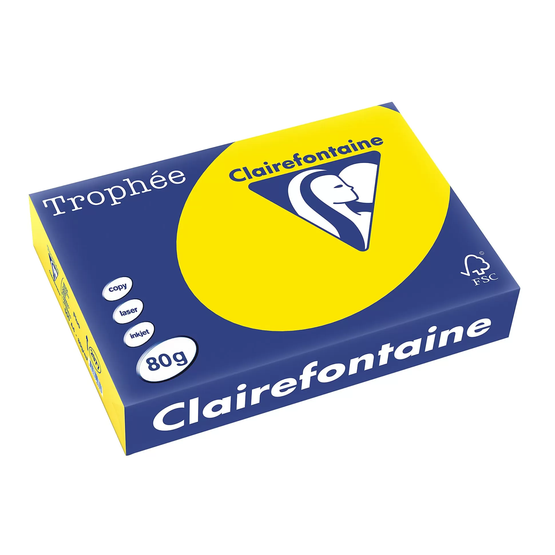 CLAIREFONTAINE Printpapier-Printpapier Fluo Geel 80G/M A4 Troph E 500 Vellen