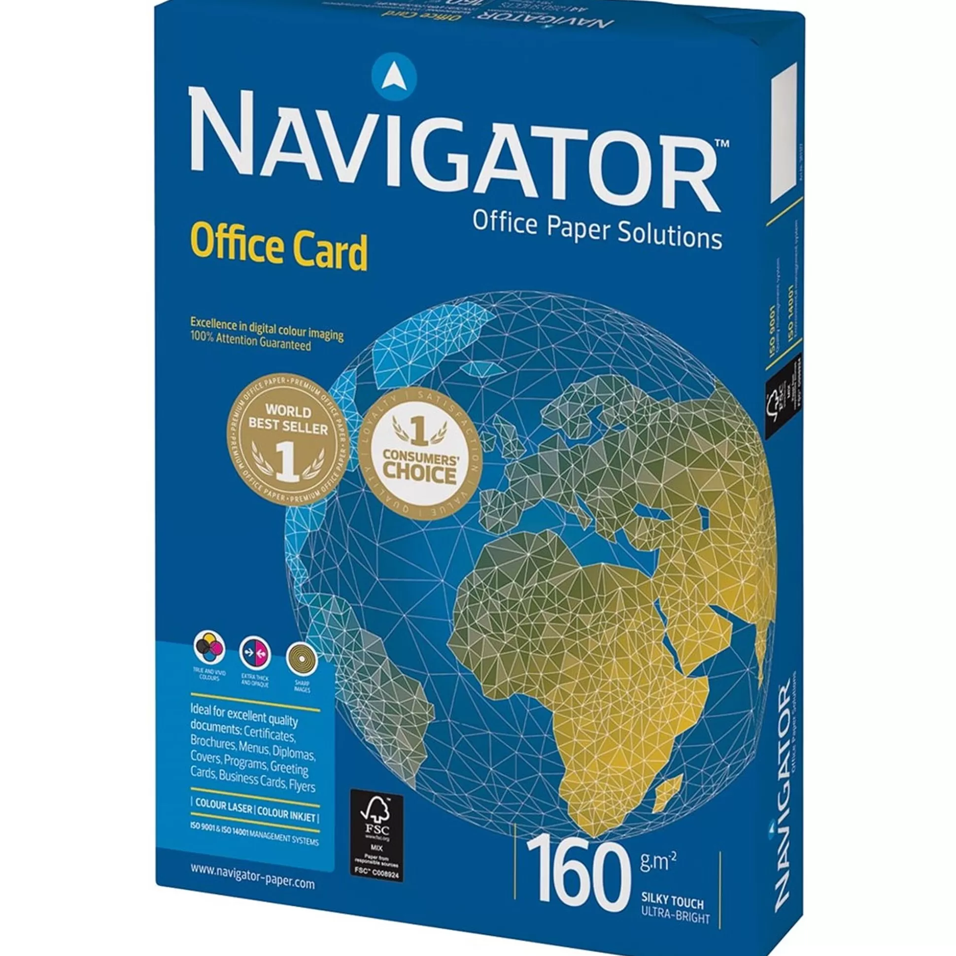 NAVIGATO Printpapier-Printpapier Office Card Wit 160G/M 250 Vellen