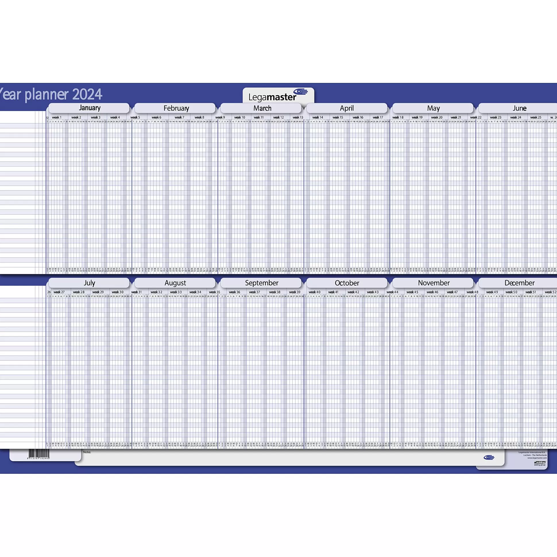 LEGAMASTER Kalenders-Projectplanner 60X90Cm 2 Talen Gelamineerd