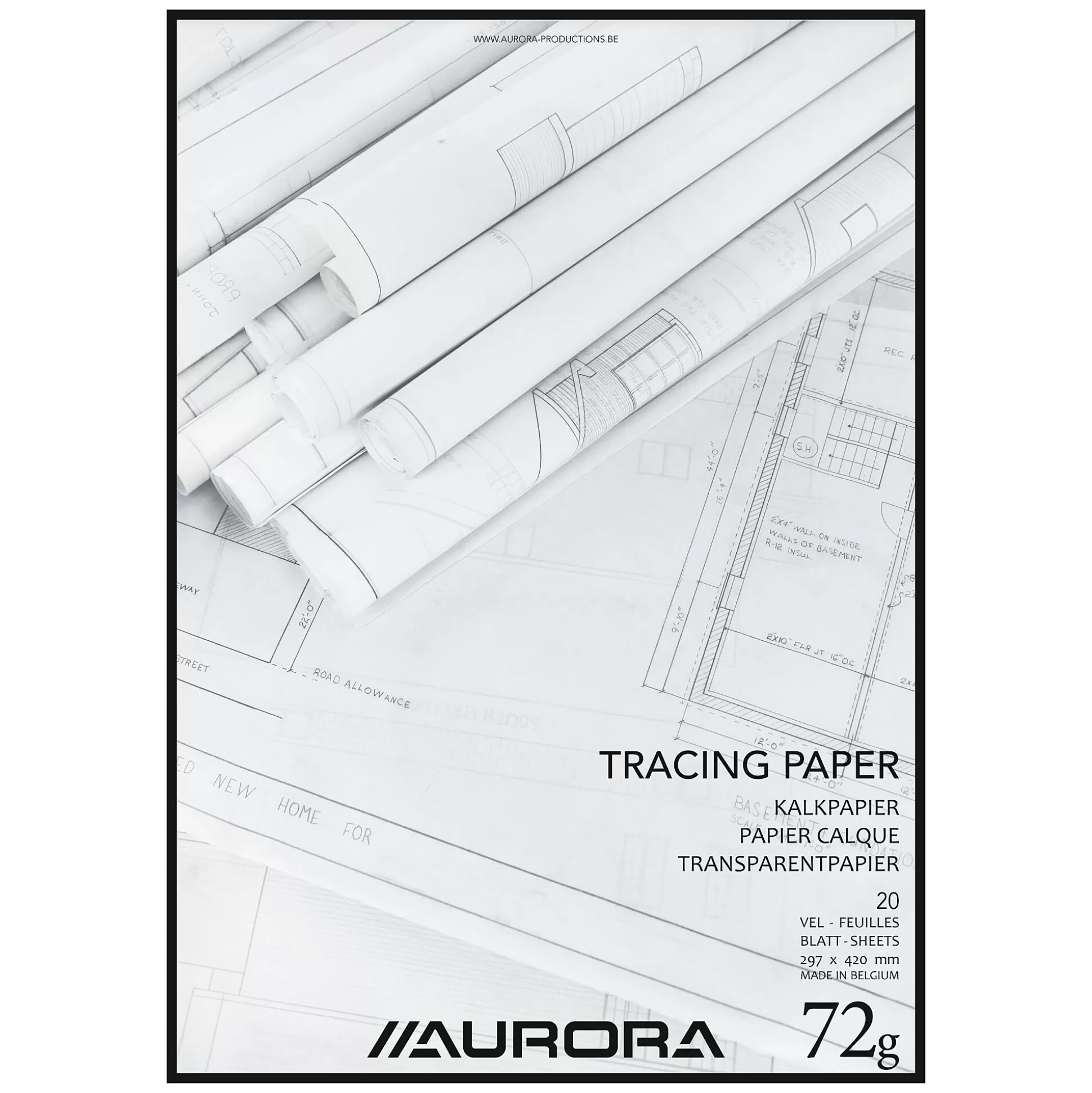 AURORA Tekenpapier-Raphael Kalkpapier A3 72G/M 20 Vellen