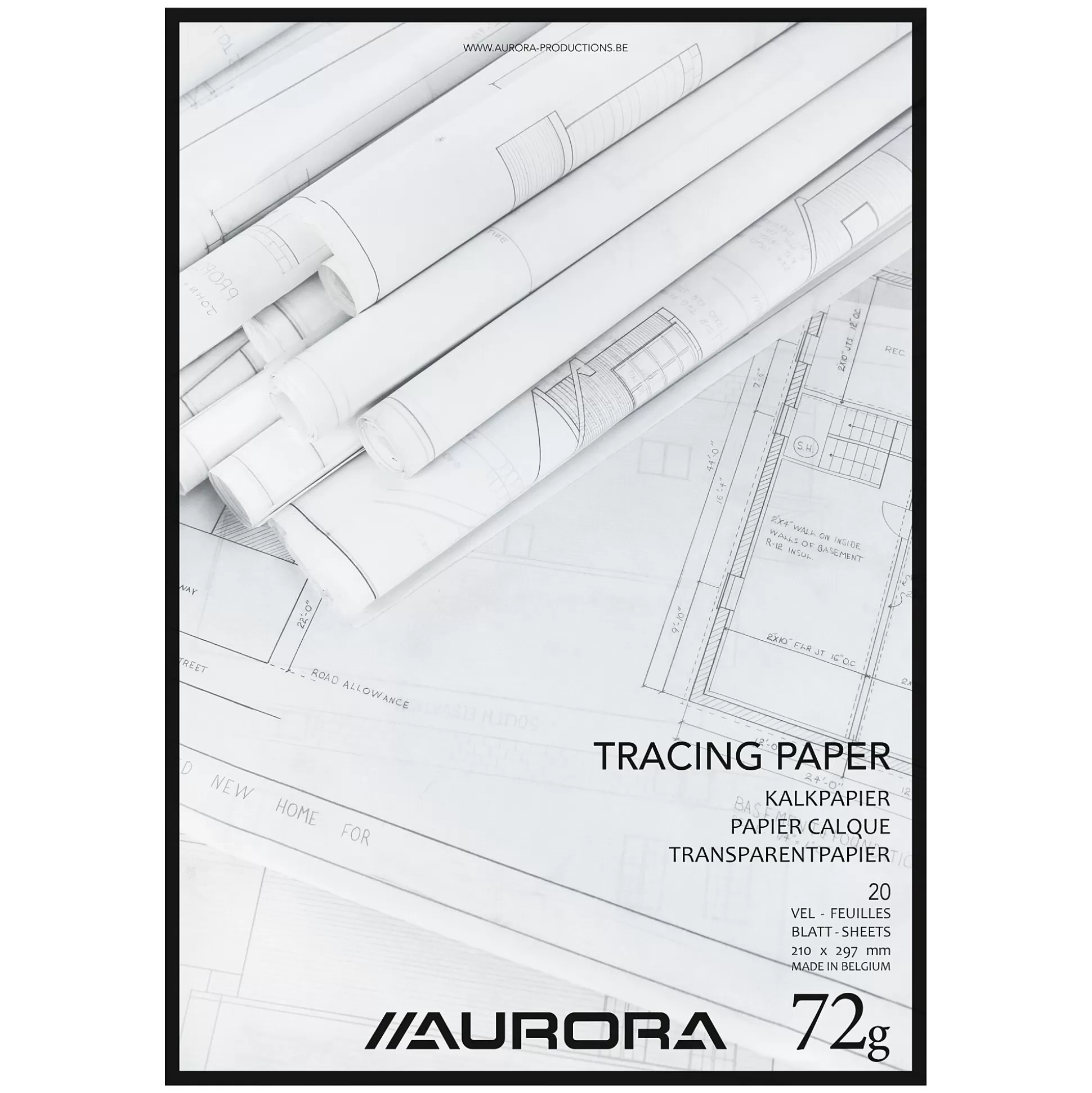 AURORA Tekenpapier-Raphael Kalkpapier A4 72G/M 20 Vellen