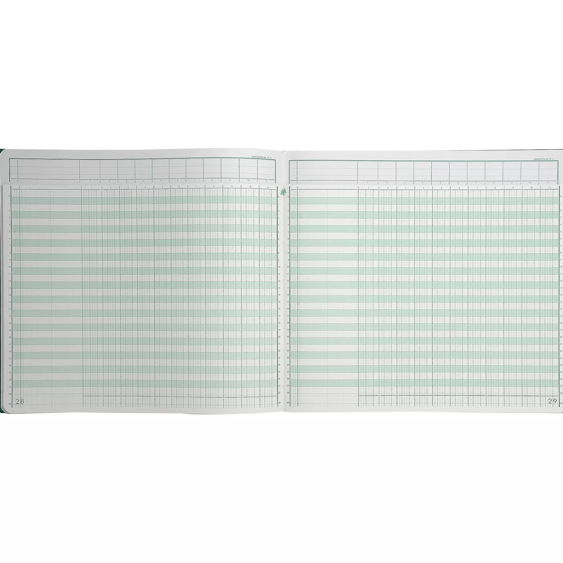 EXACOMPTA Speciaal Papier & Schrijfboeken-Register 11 Kolommen Per Pagina Met Uitgesneden Hoofding 28 Lijnen 80 Bladen 32X27Cm