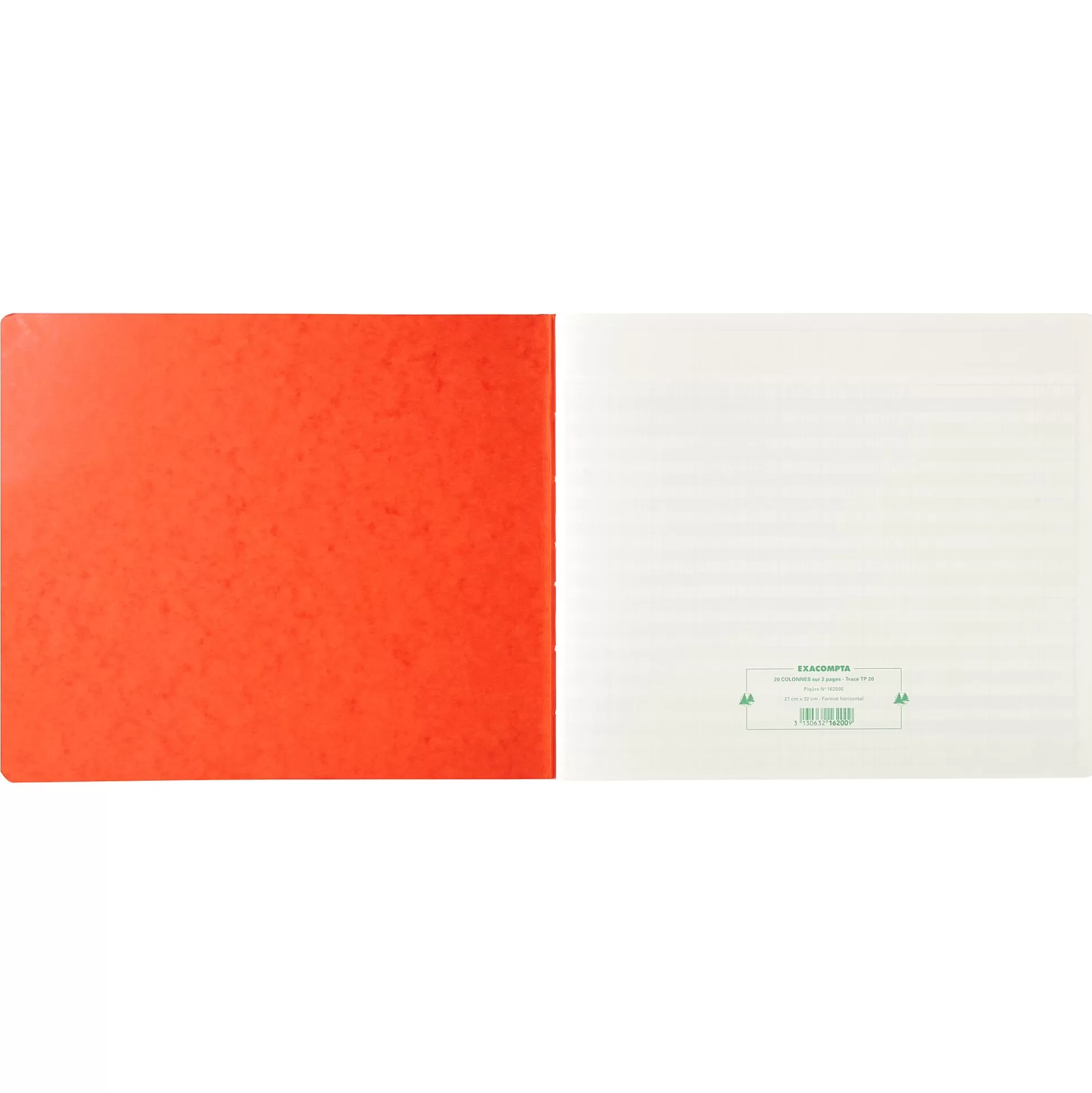 EXACOMPTA Speciaal Papier & Schrijfboeken-Register 20 Kolommen Per 2 Pagina's Met Uitgesneden Hoofding 28 Lijnen 80 Bladen 32X27Cm