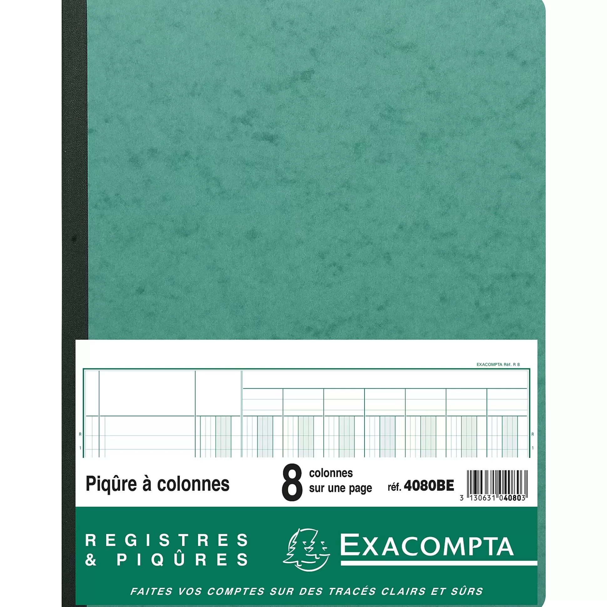EXACOMPTA Speciaal Papier & Schrijfboeken-Register 8 Kolommen Per Pagina 33 Lijnen 80 Bladen 32X25Cm