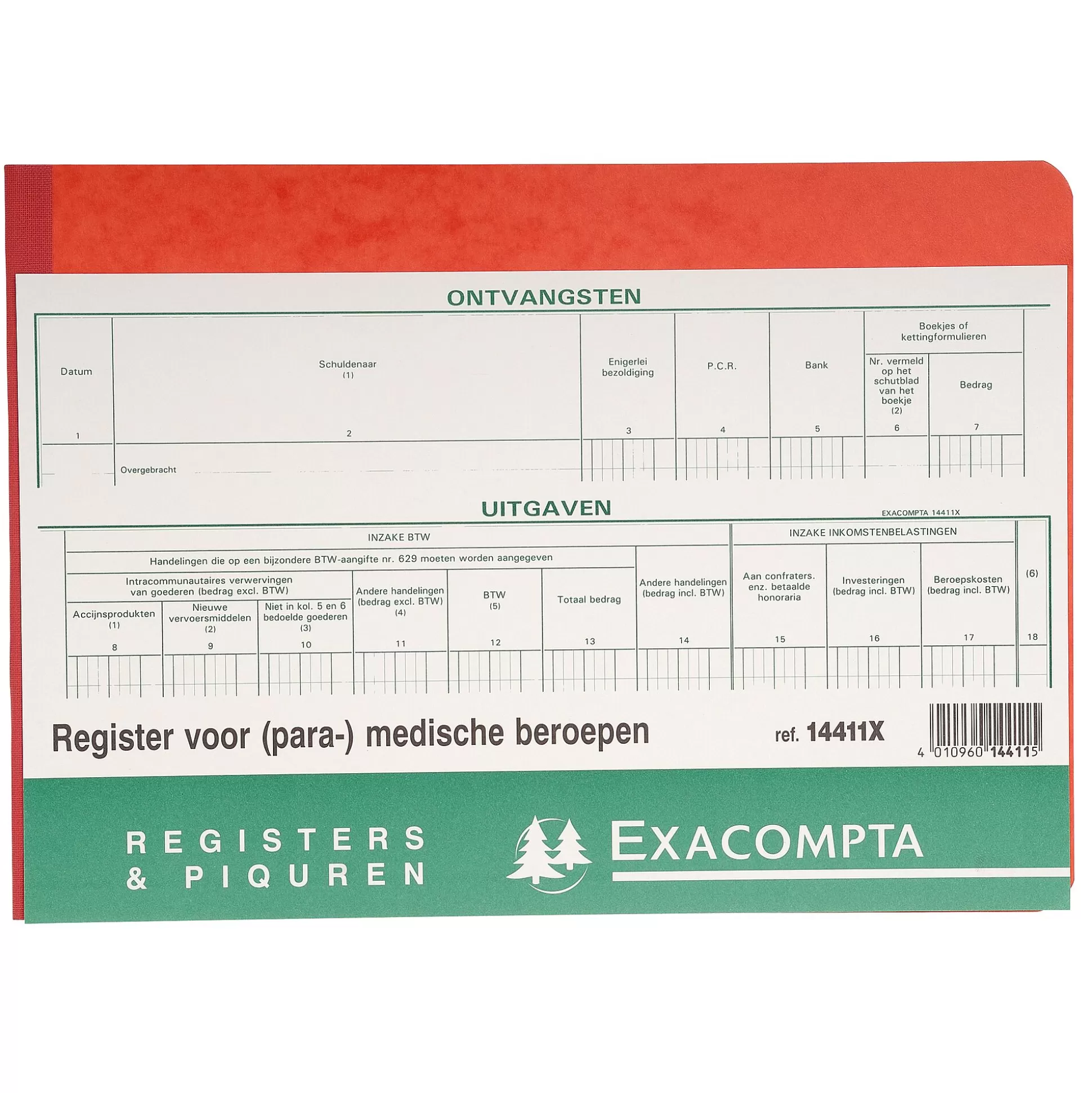 EXACOMPTA Speciaal Papier & Schrijfboeken-Register Vrije Beroepen Niet Btw-Plichtig Nl A4 60 Bladen