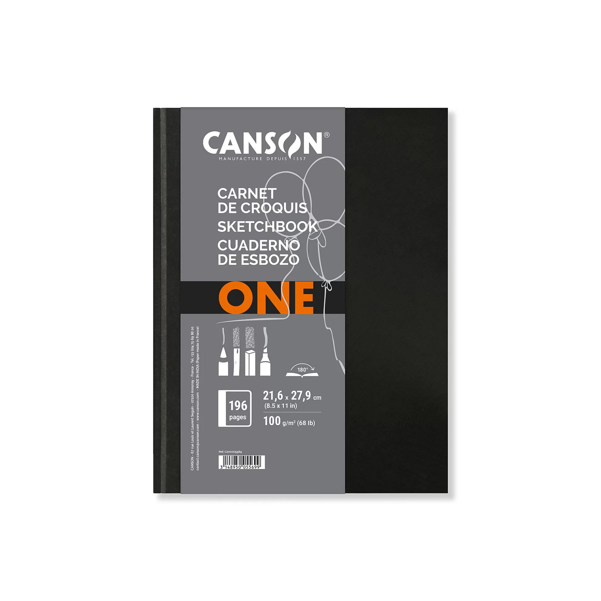 CANSON Tekenpapier-Schetsblok 21,6X27,9Cm Wit 100G/M Art Book 98 Vellen