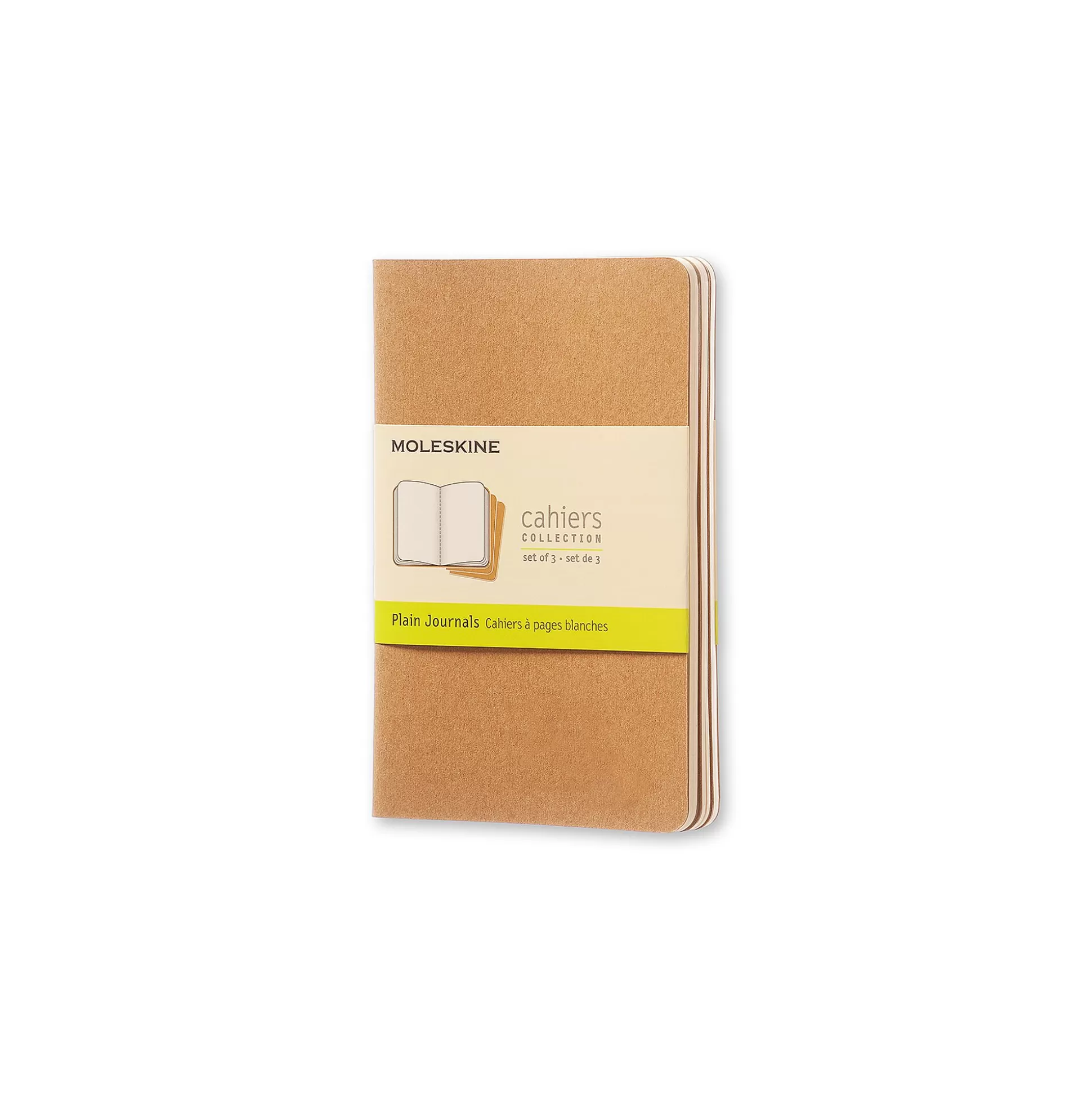 MOLESKINE Schriften-Schrift 9X14Cm Blanco Papier Kraft Omslag 3 Stuks