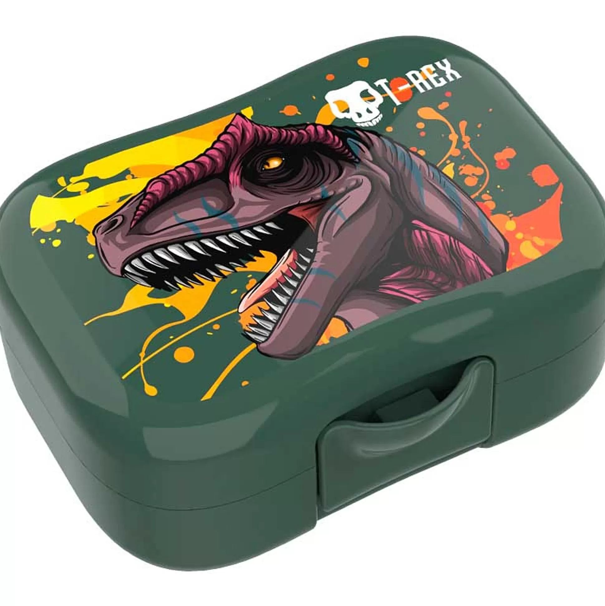 * Brooddozen & Snackdoosjes-Snackbox T-Rex 13X9,5X5Cm