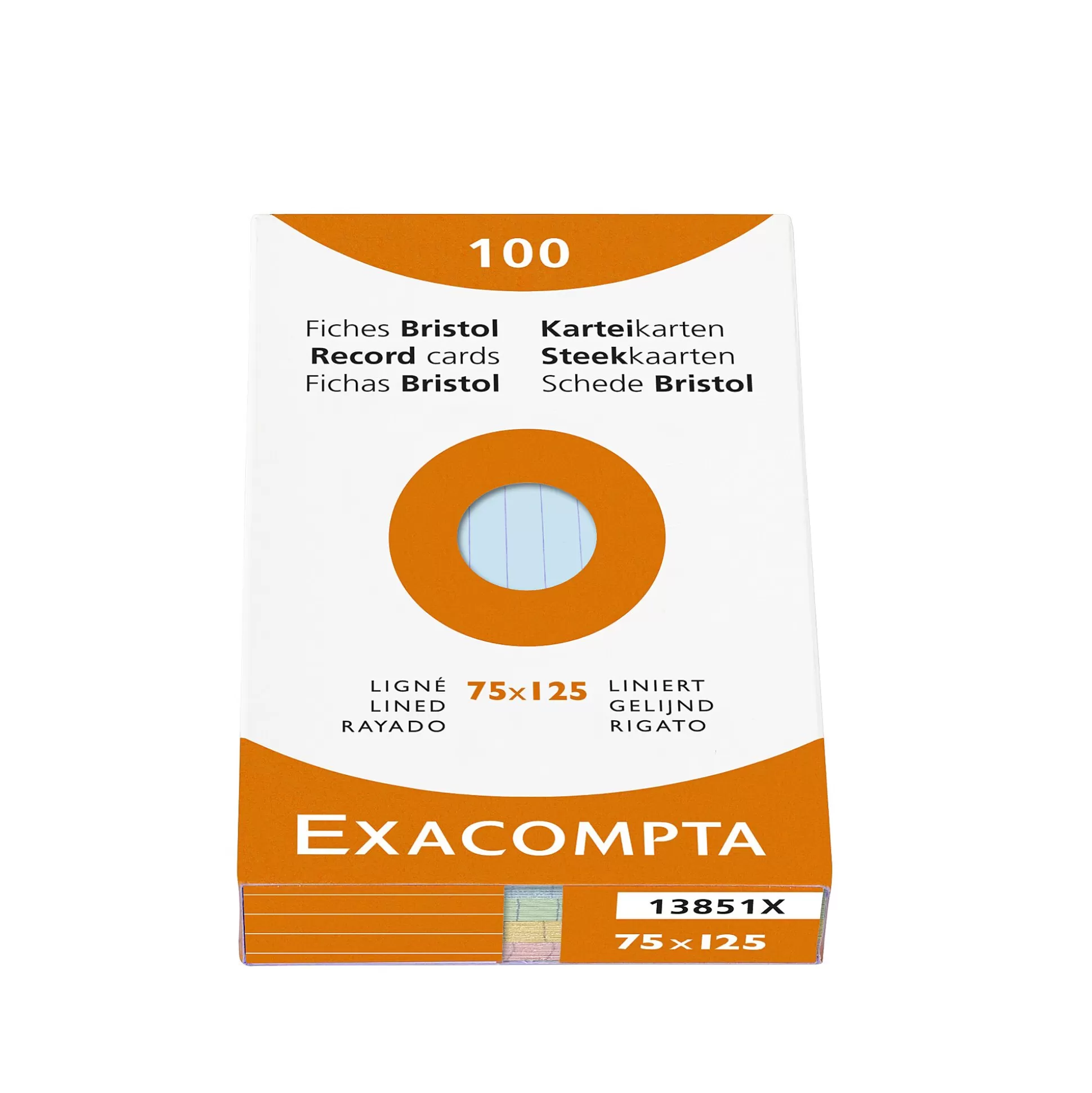 EXACOMPTA Klasseren-Steekkaarten 7,5X12,5Cm Gelijnd Niet Geperforeerd Assortiment 100 Stuks