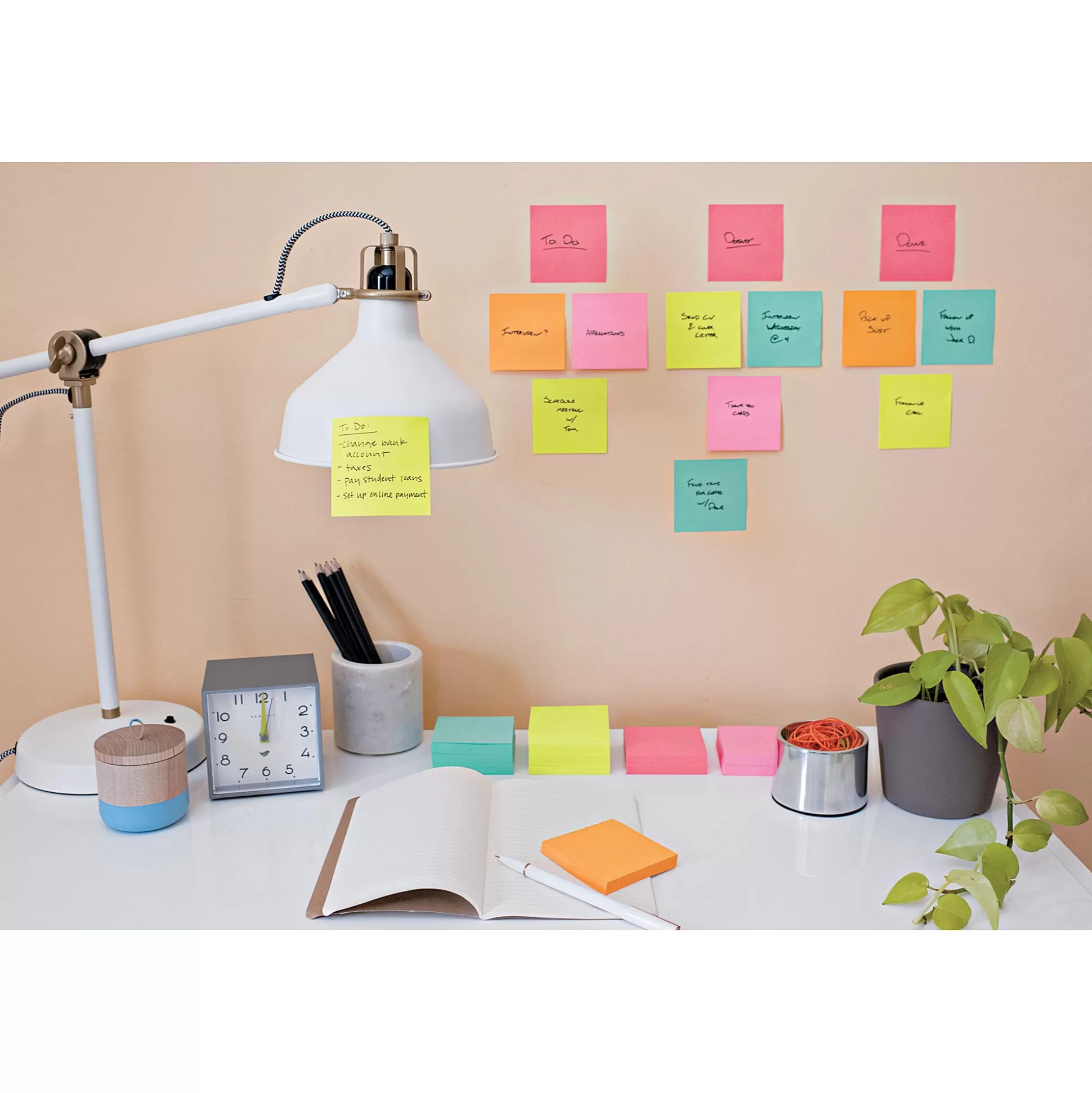 POST-IT Notitieblokken-Super Sticky Notes 48X48Mm Aqua/Neon Groen/Neon Roze 90 Vellen/Kleur