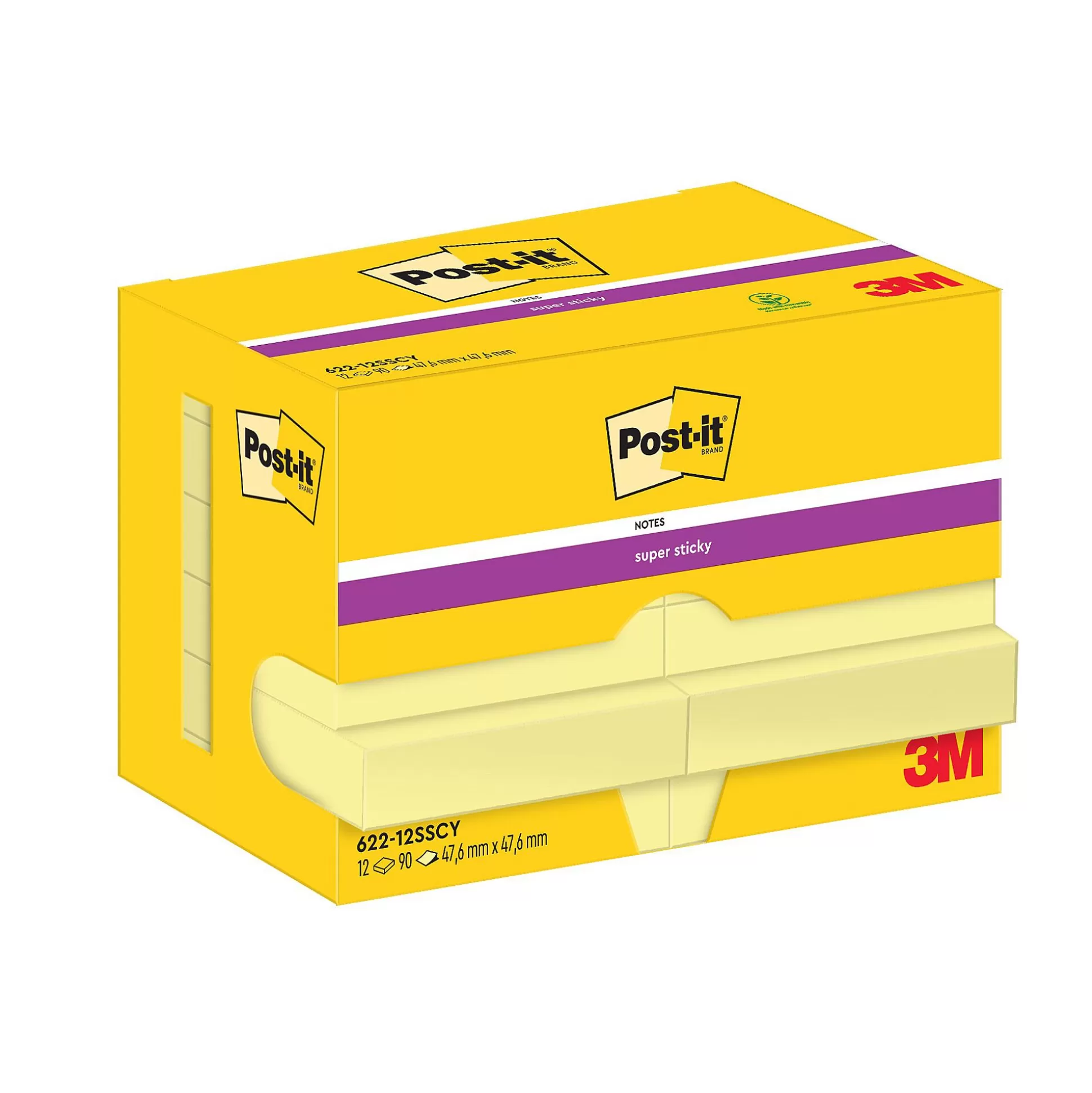 POST-IT Notitieblokken-Super Sticky Notes 48X48Mm Geel 12 Blokken