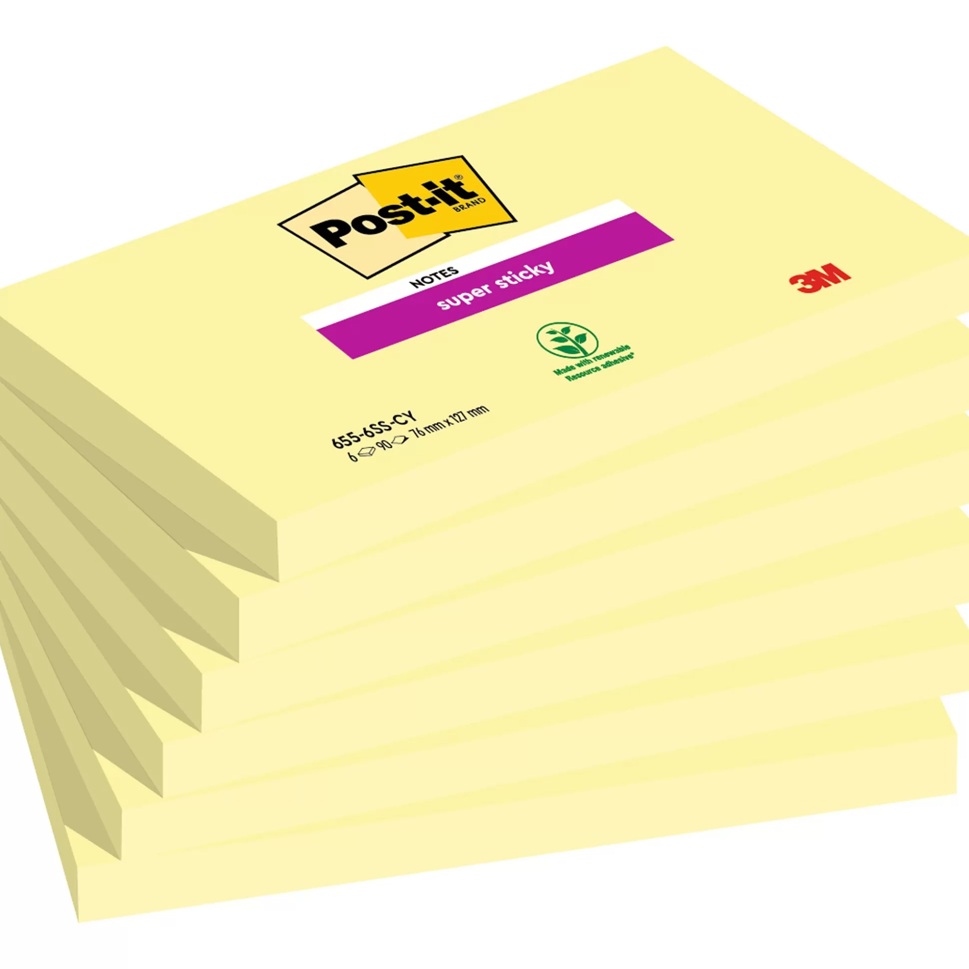 POST-IT Notitieblokken-Super Sticky Notes 76X127Mm Geel 6 Blokken