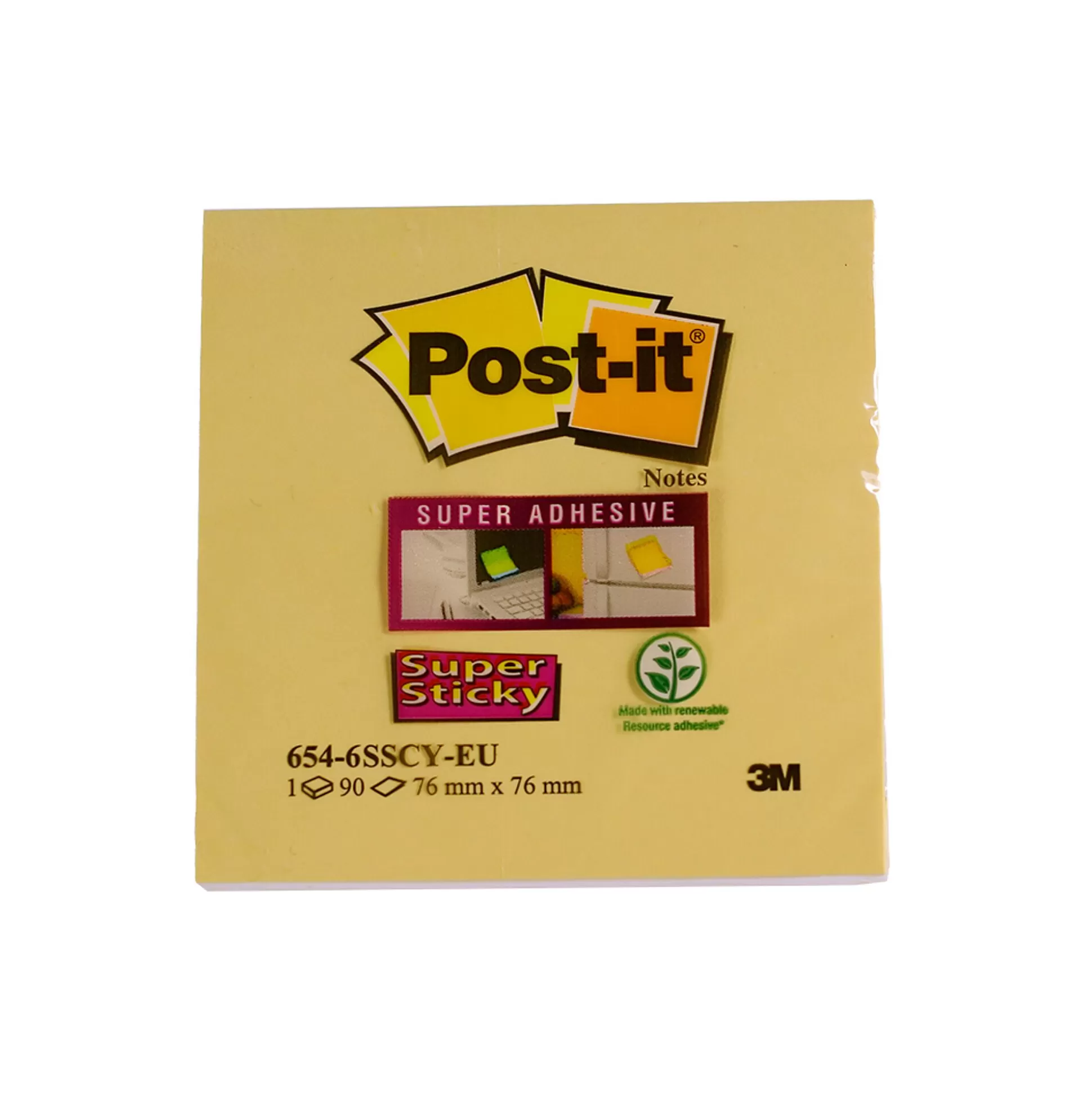 POST-IT Notitieblokken-Super Sticky Notes 76X76Mm Geel