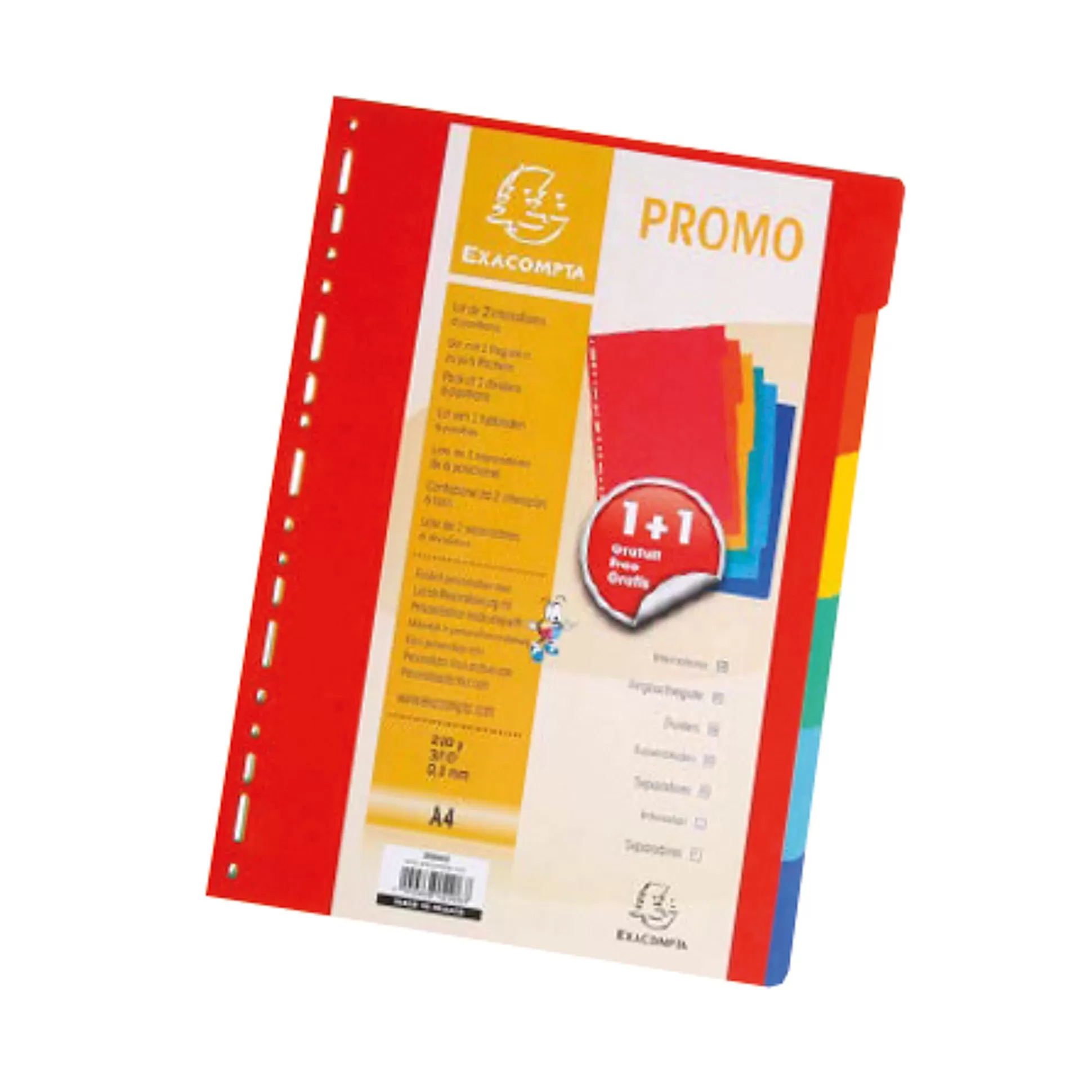 EXACOMPTA Klasseren-Tabbladen 6 Verdelingen Promopack 1+1 Gratis