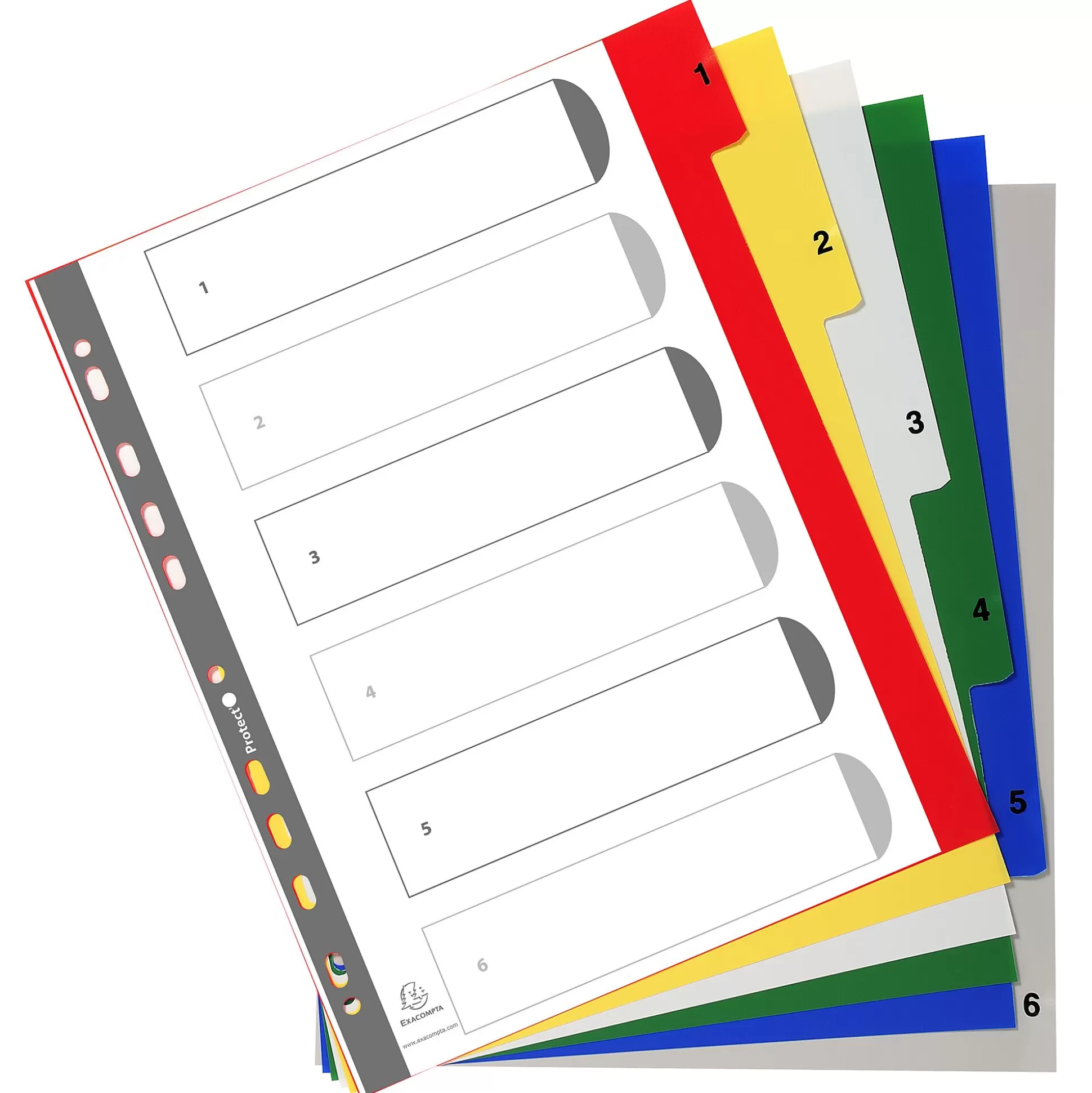 EXACOMPTA Klasseren-Tabbladen Pp A4 Maxi 6 Tabs Bedrukt 1 Tot 6