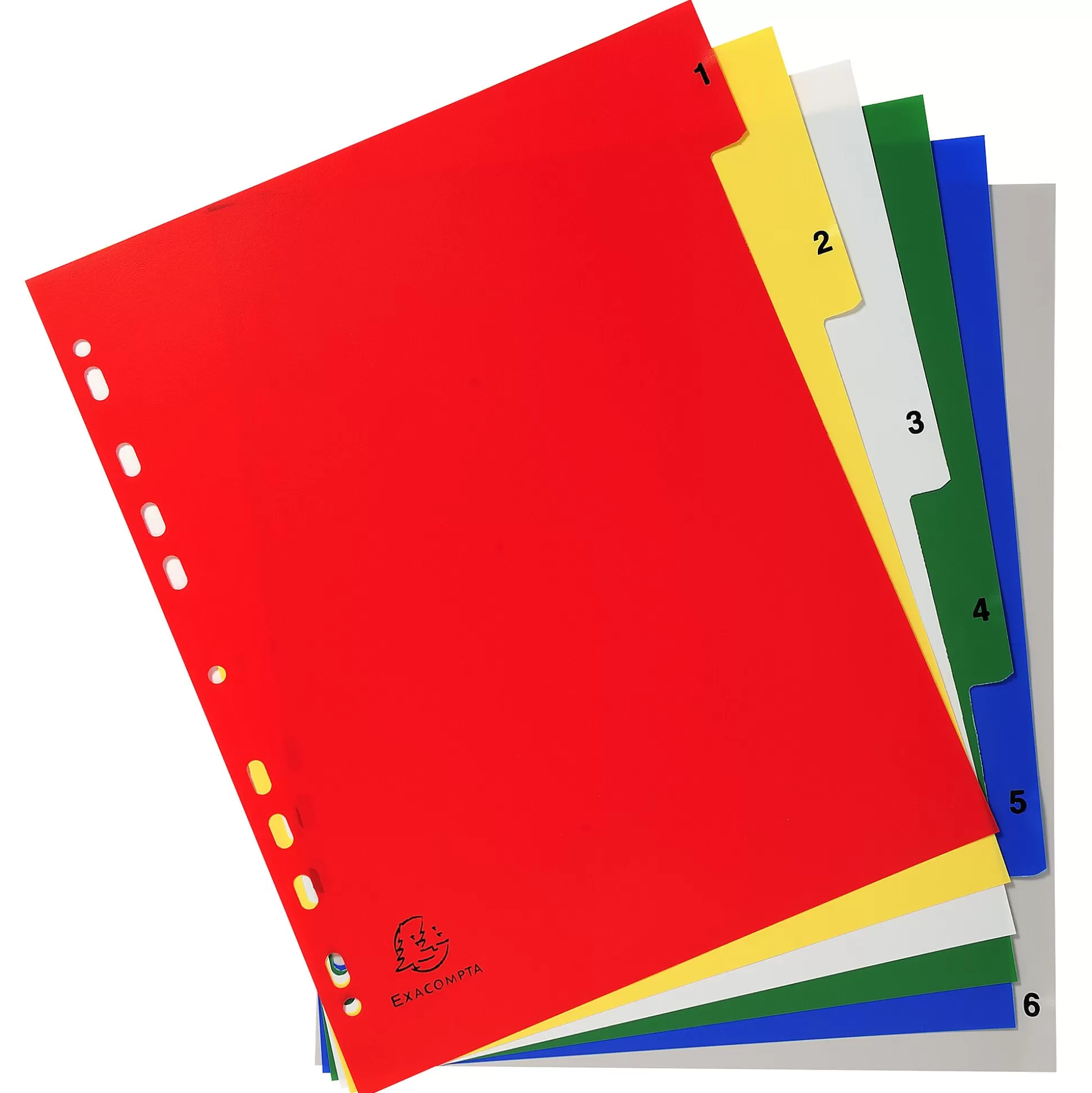 EXACOMPTA Klasseren-Tabbladen Pp A4 Maxi 6 Tabs Bedrukt 1 Tot 6