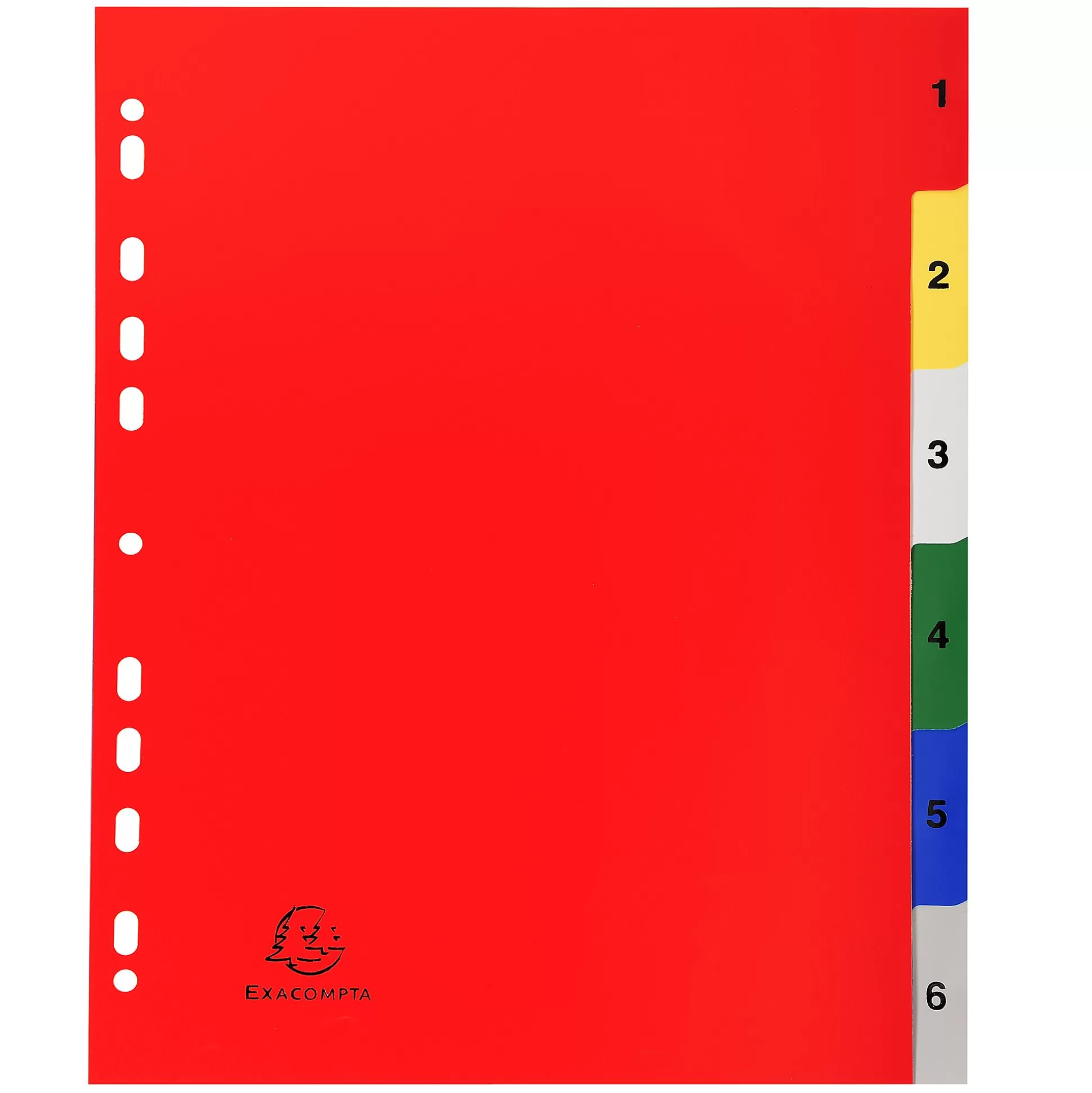 EXACOMPTA Klasseren-Tabbladen Pp A4 Maxi 6 Tabs Bedrukt 1 Tot 6