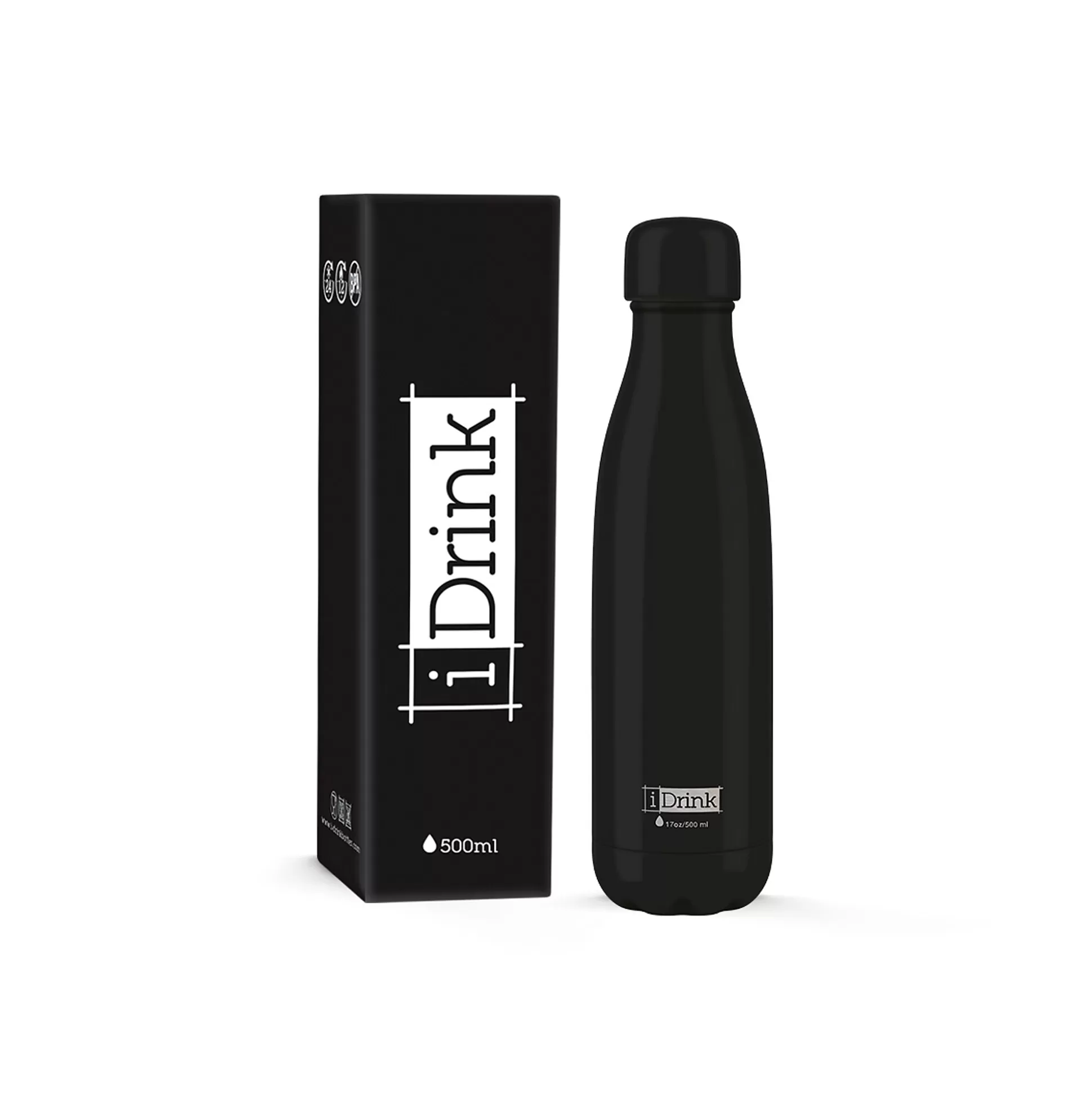 IDRINK Drinkflessen-Thermosfles 500Ml Zwart