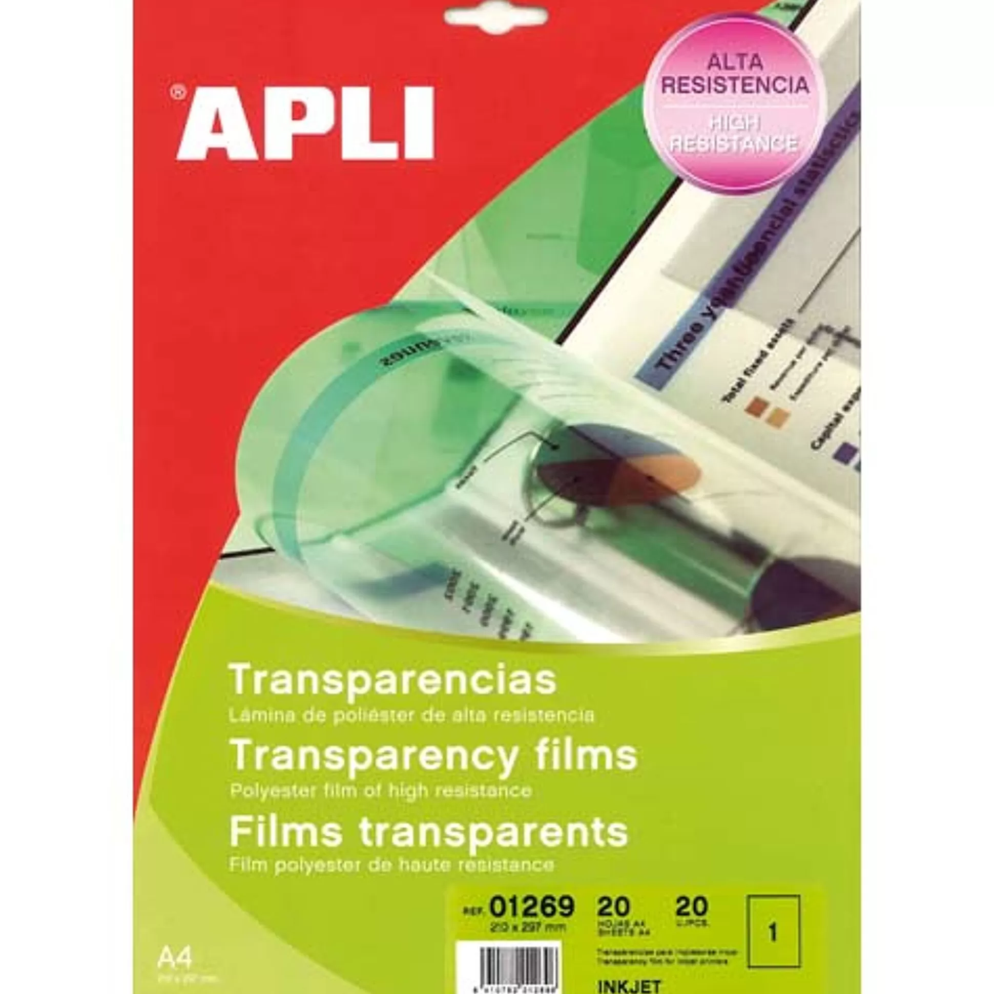 APLI Klein Presentatiemateriaal-Transparante Film 100 I 20 A4-Vellen